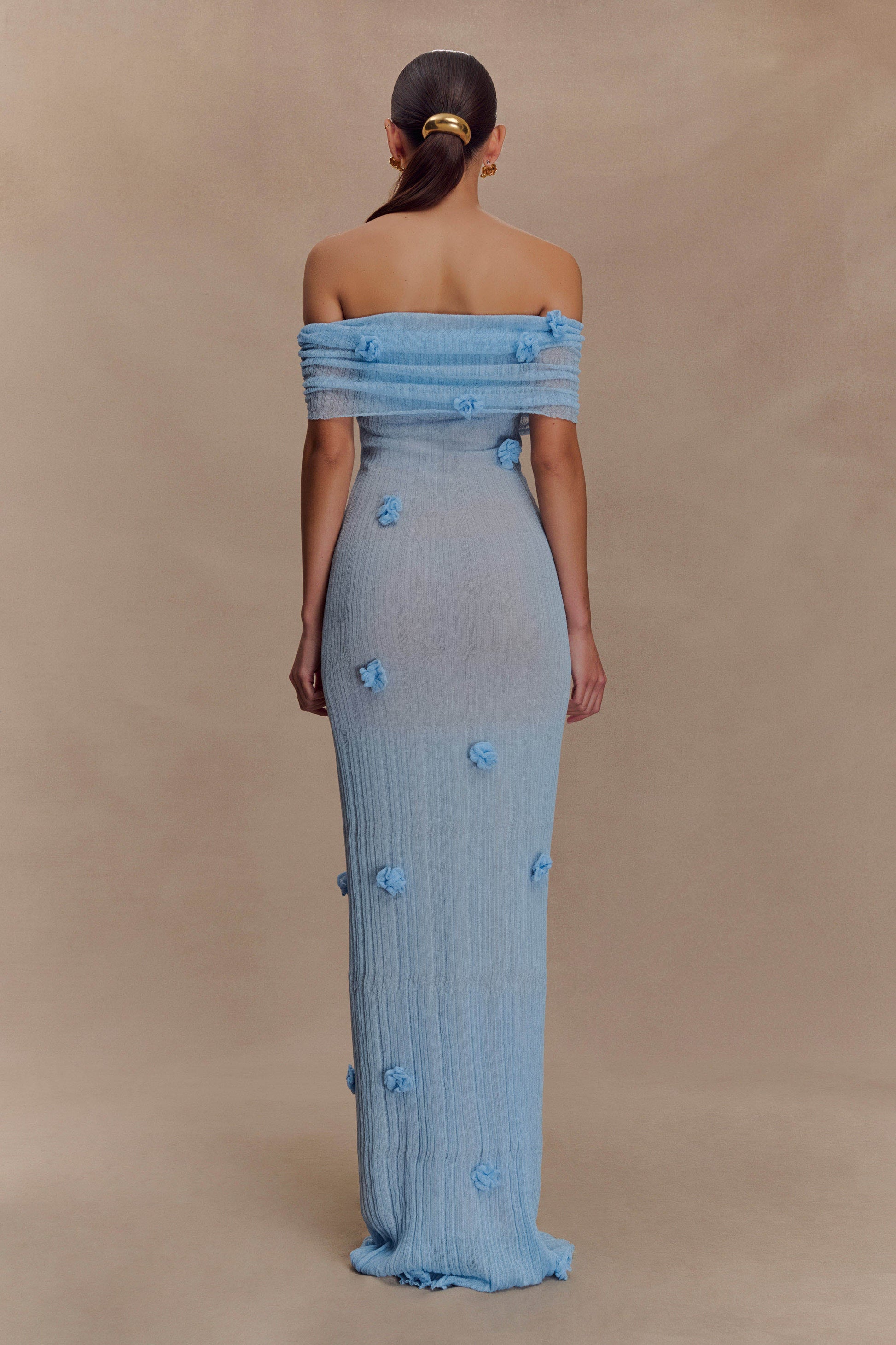 Brynn Orchid Knit Maxi Dress - Baby Blue #2
