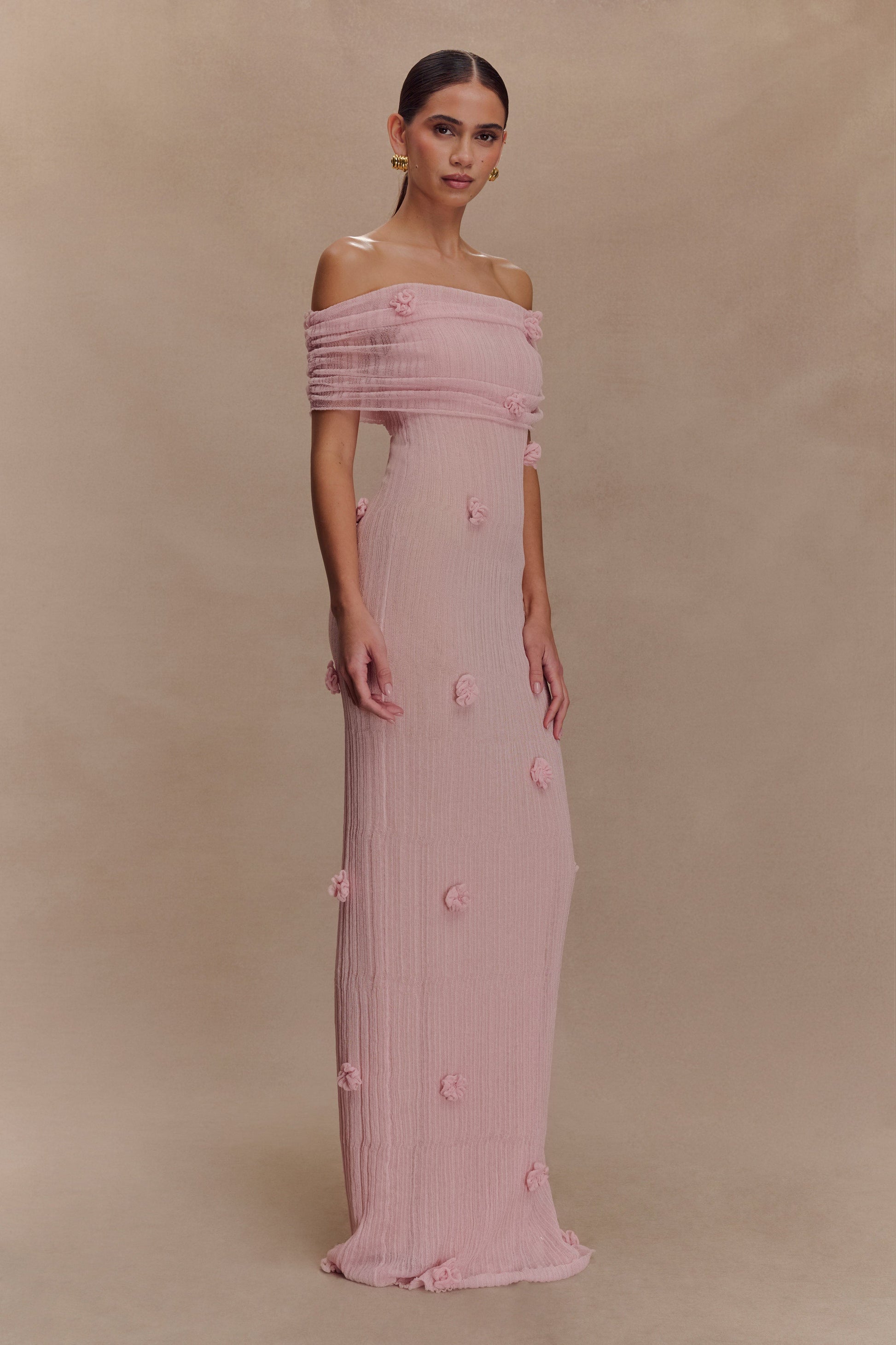 Brynn Orchid Knit Maxi Dress - Pastel Pink #4