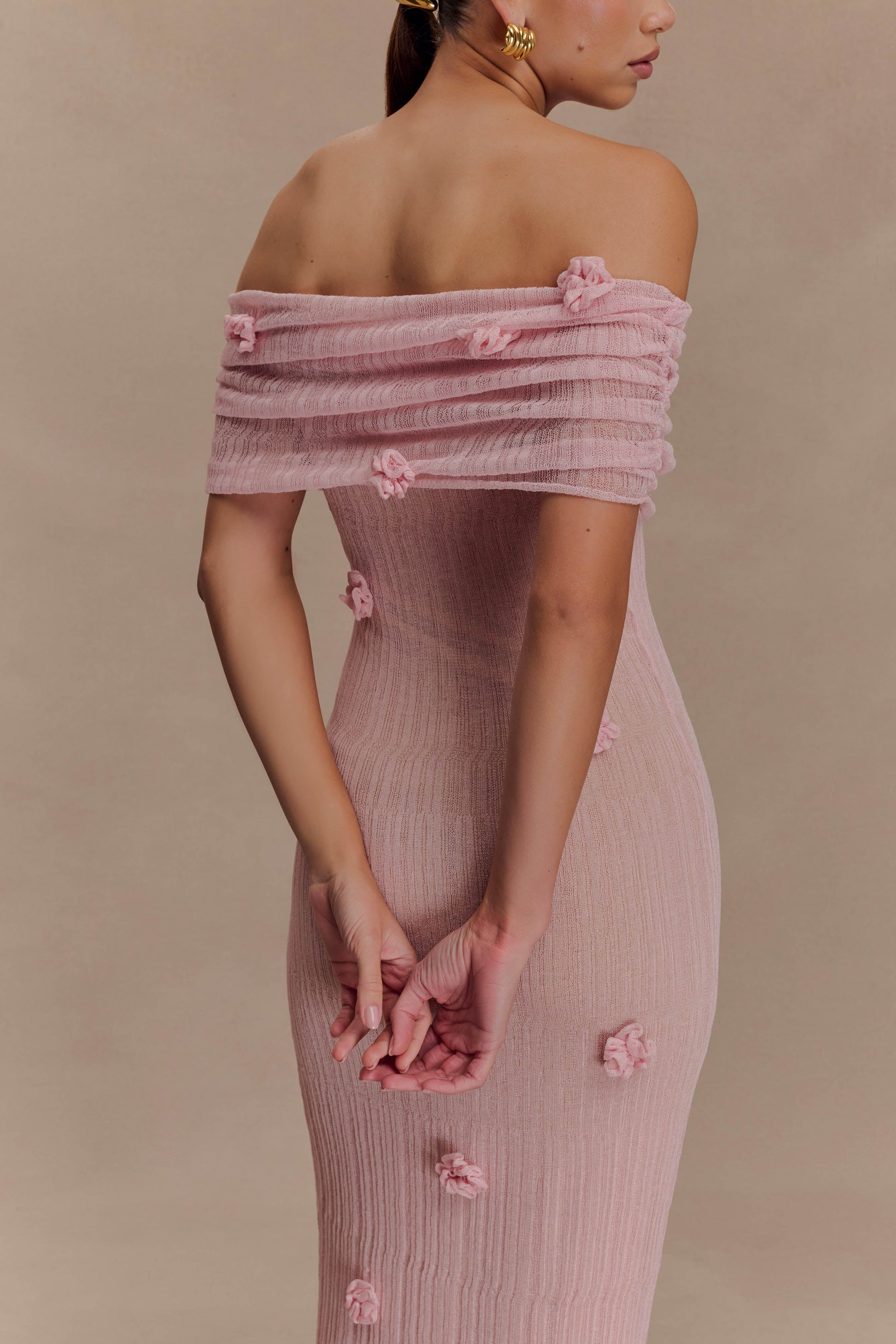 Brynn Orchid Knit Maxi Dress - Pastel Pink #3