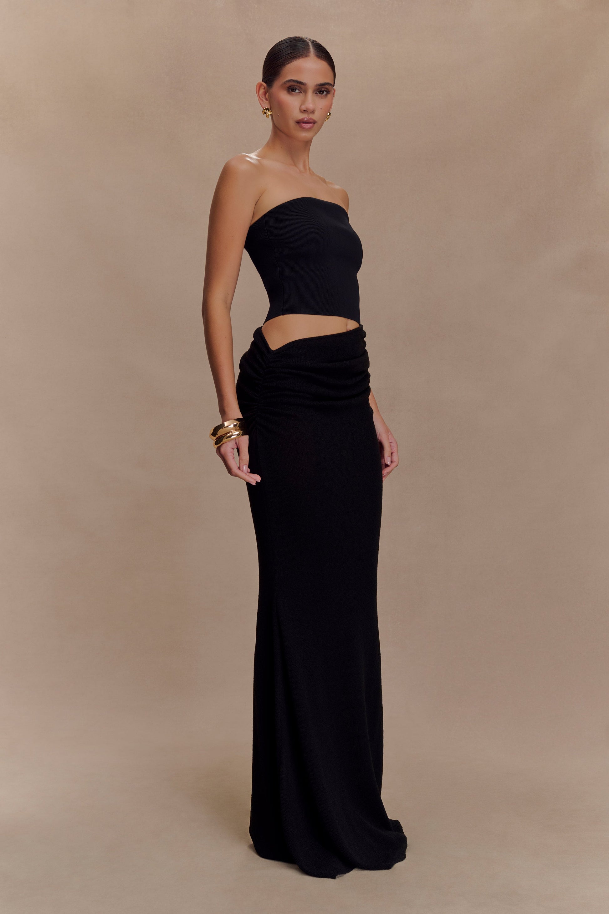Jasiel Strapless Knit Maxi Dress - Black #5
