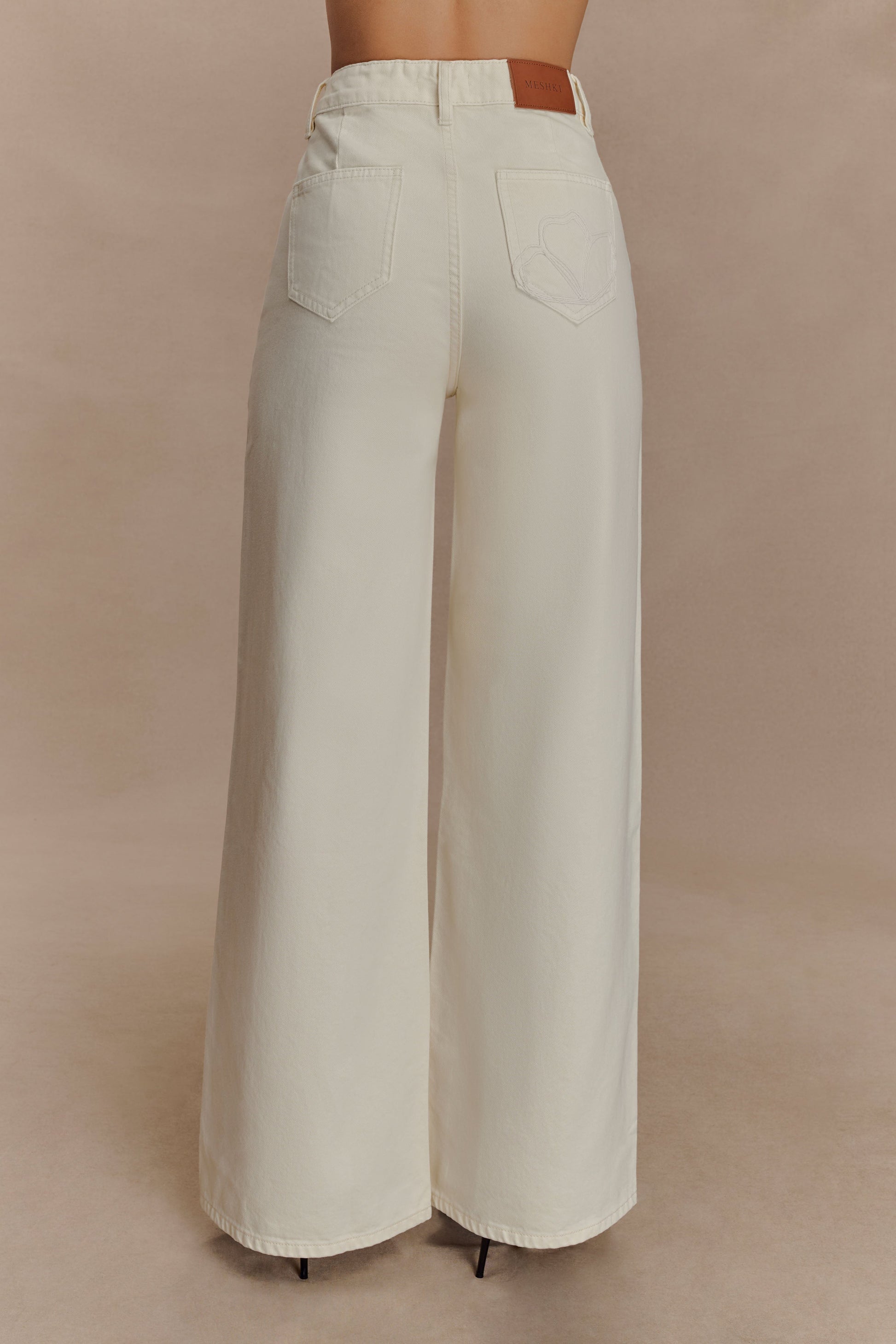 Carmella Embroided Jeans - Ecru #2