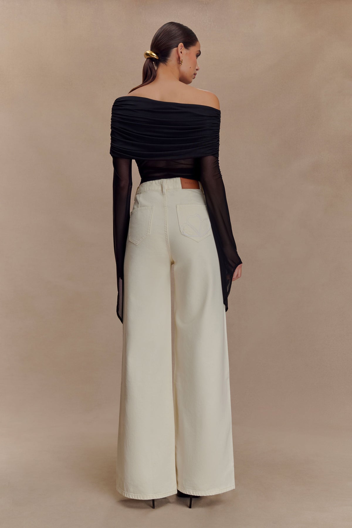 Dahlia One Shoulder Top - Black #5