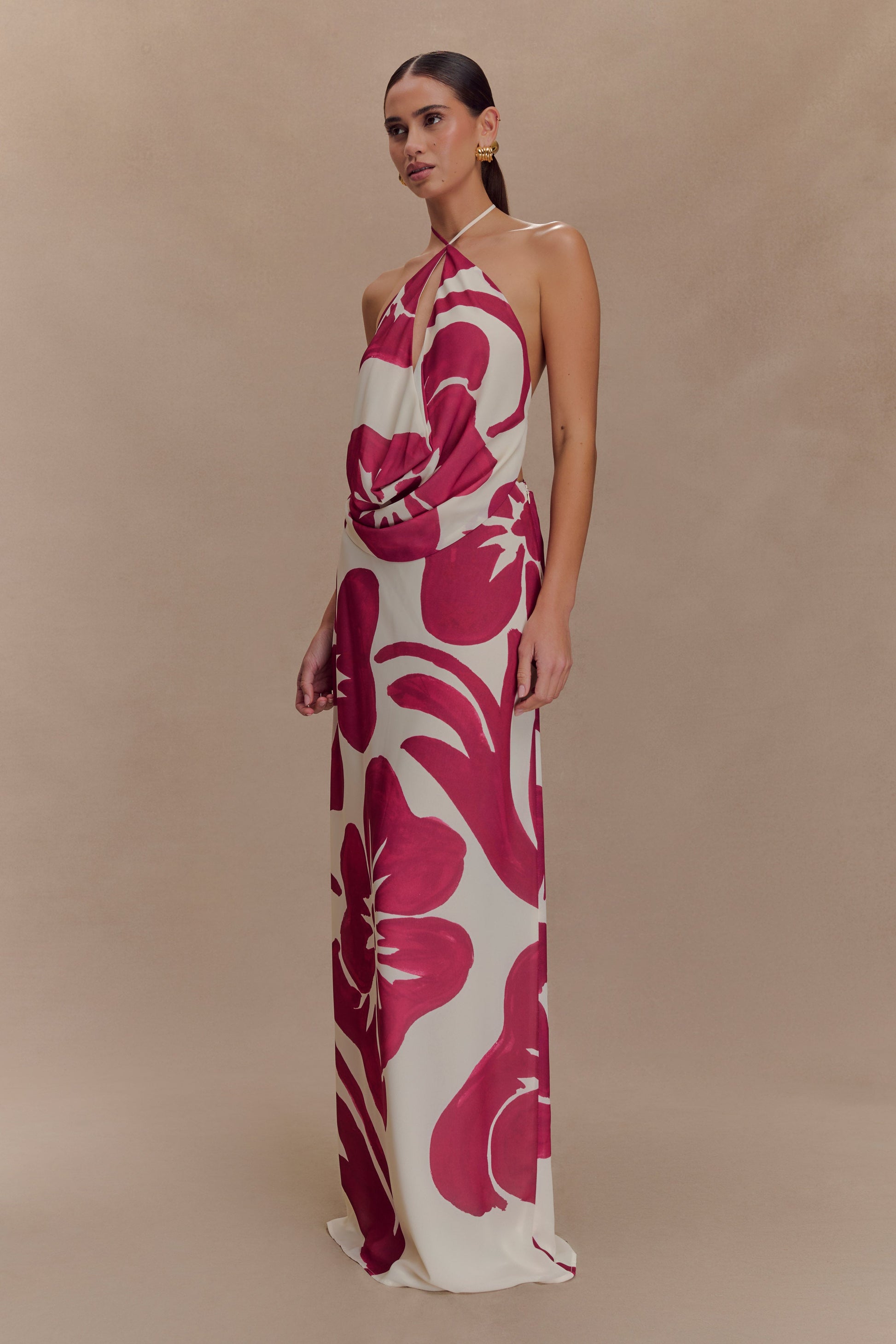 Katalina Chiffon Maxi Skirt - Red Deco Fleur Print #4