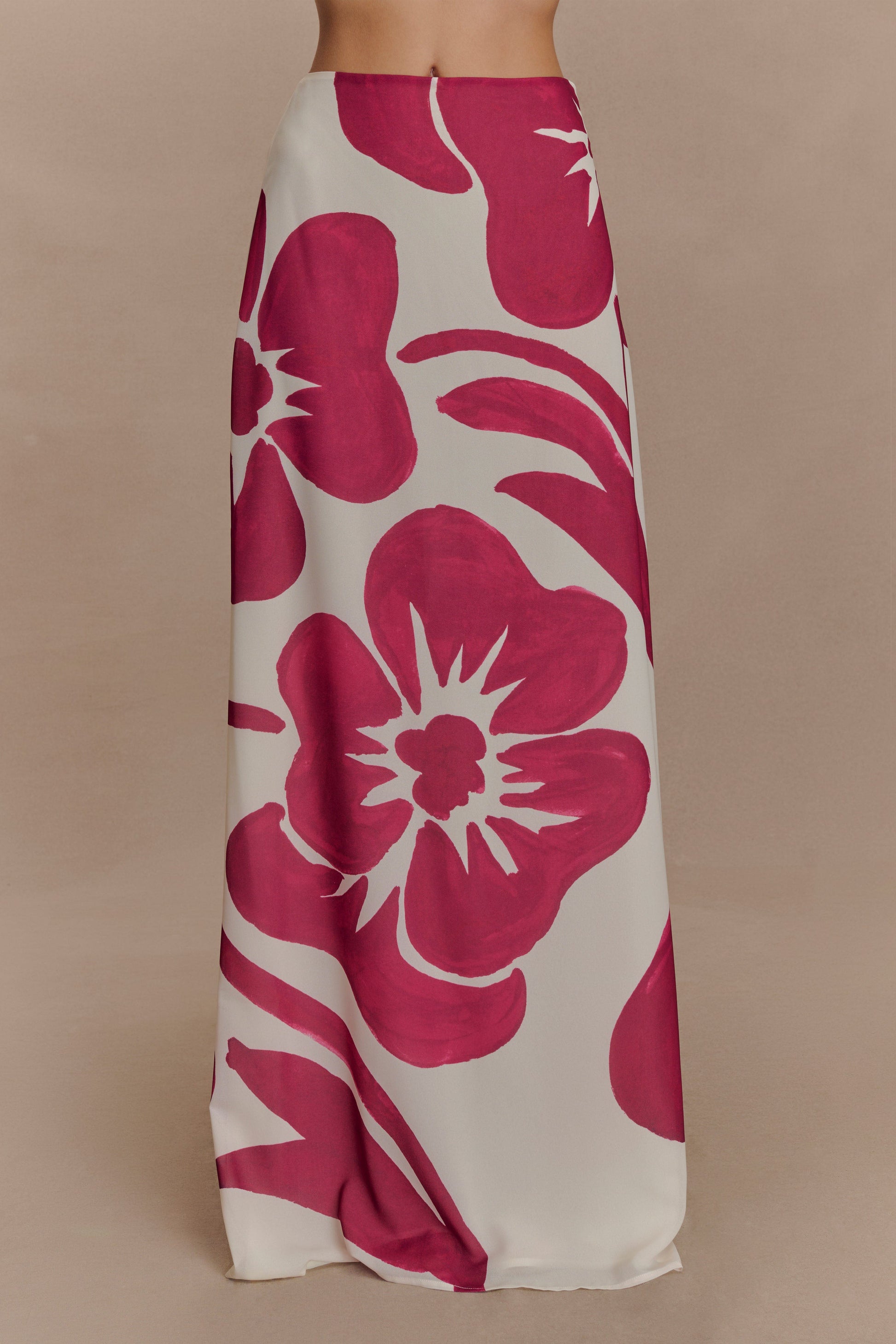 Katalina Chiffon Maxi Skirt - Red Deco Fleur Print #3