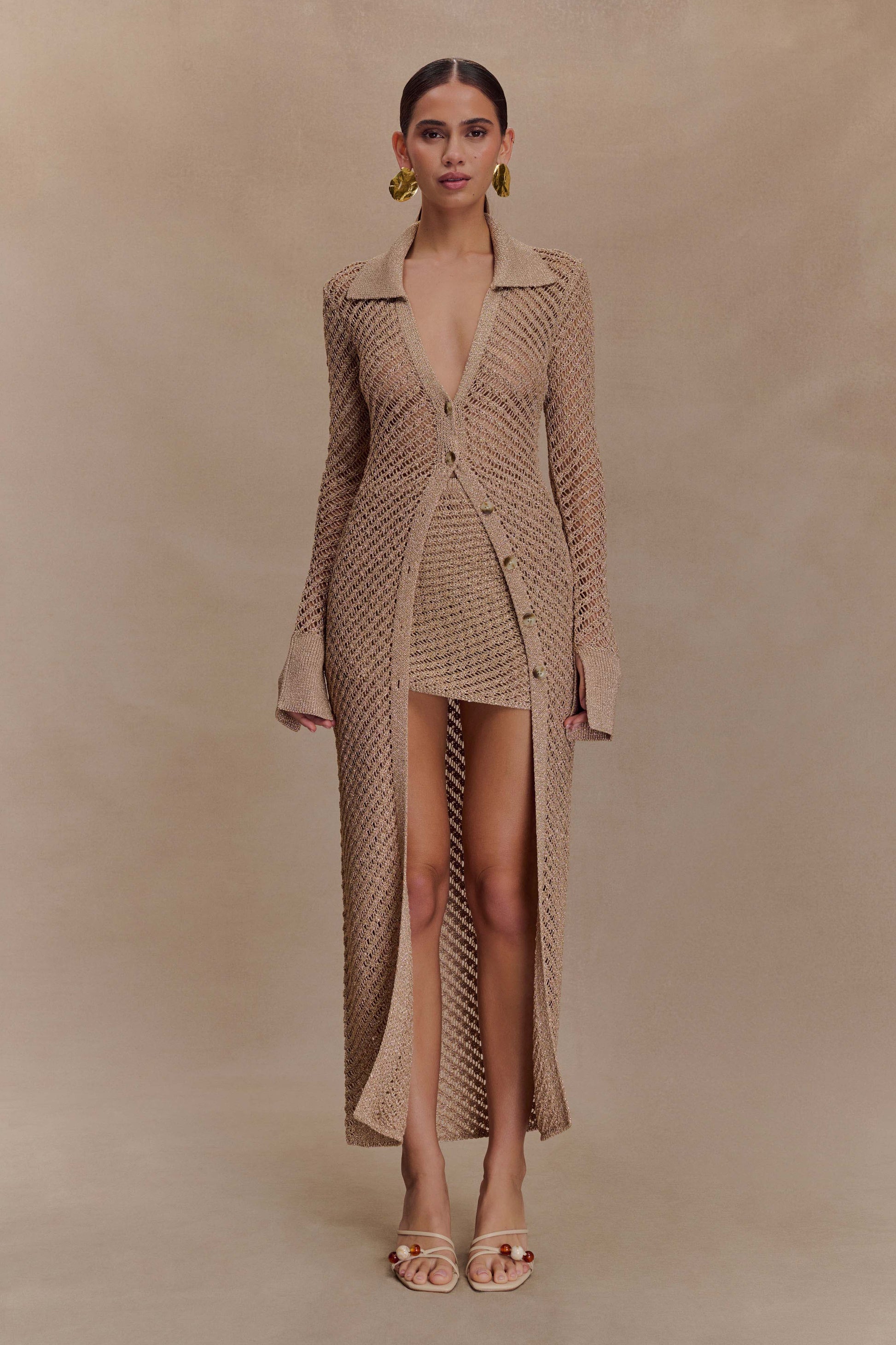 Waverley Metallic Knit Mini Skirt - Gold #6