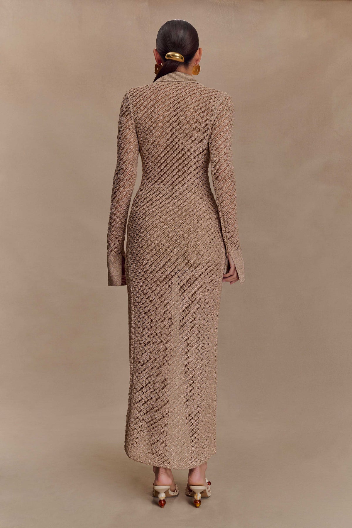 Waverley Metallic Knit Swim Cover Up - Gold #3