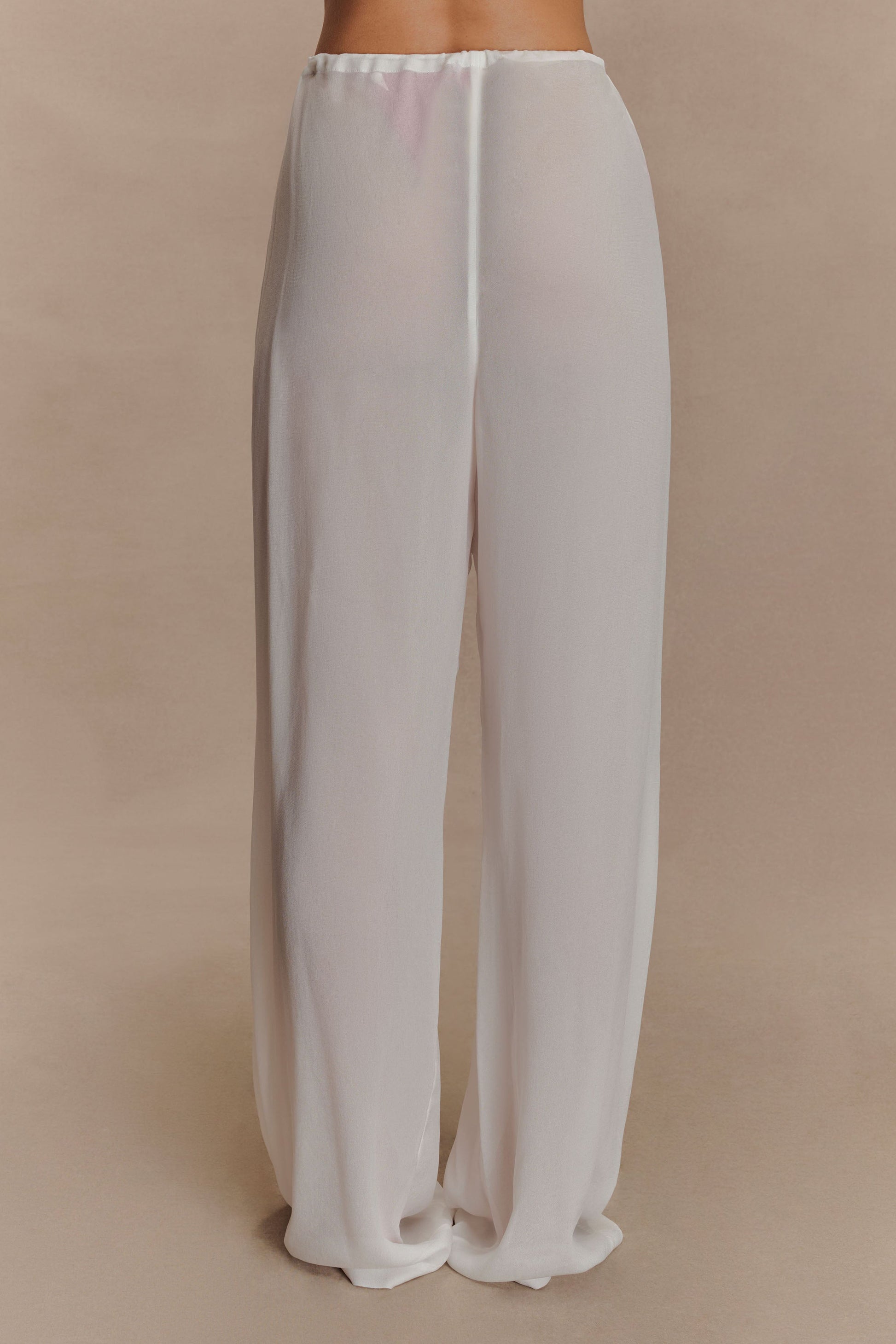 Tonya Sheer Straight Leg Pant - Ivory #3