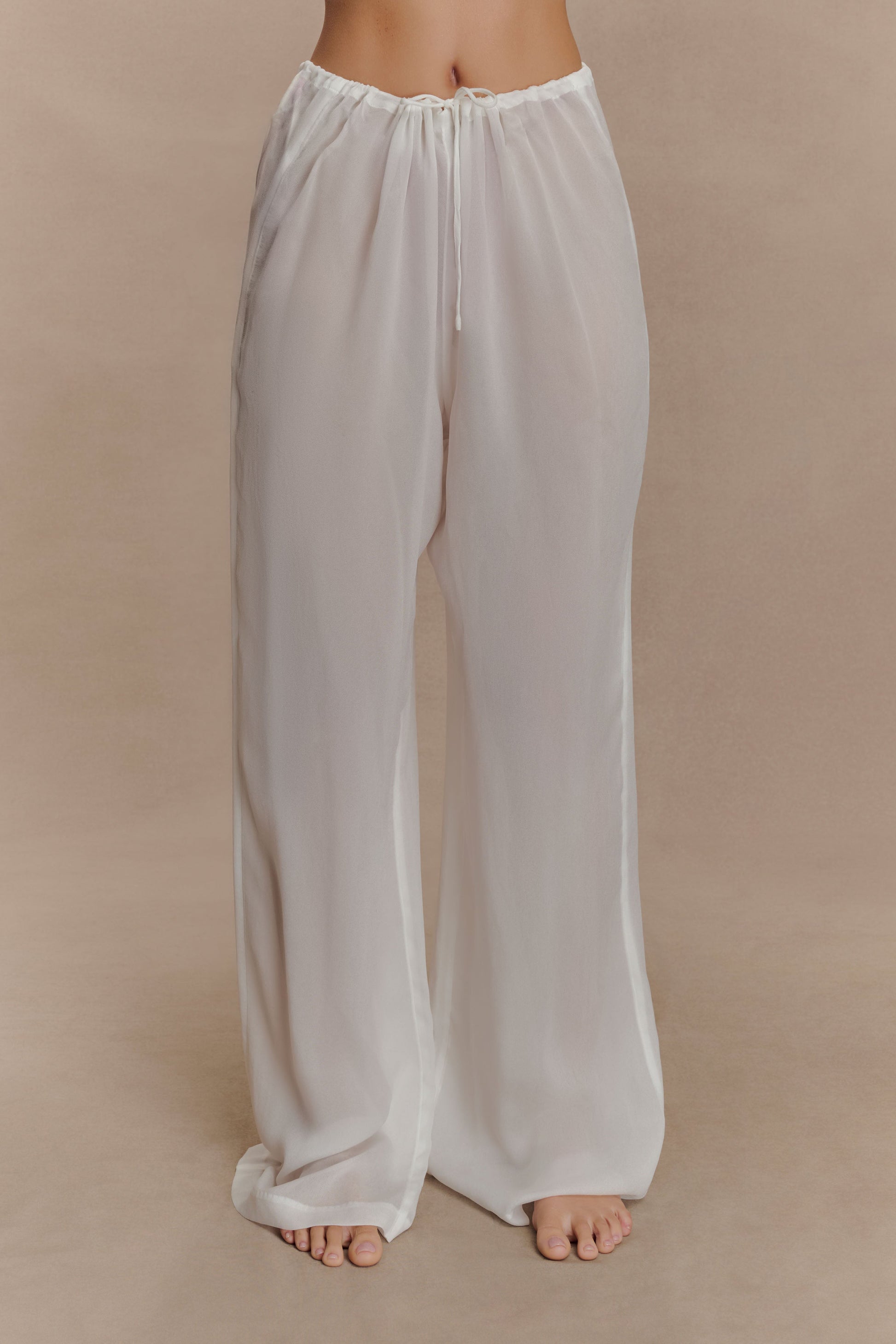 Tonya Sheer Straight Leg Pant - Ivory #2