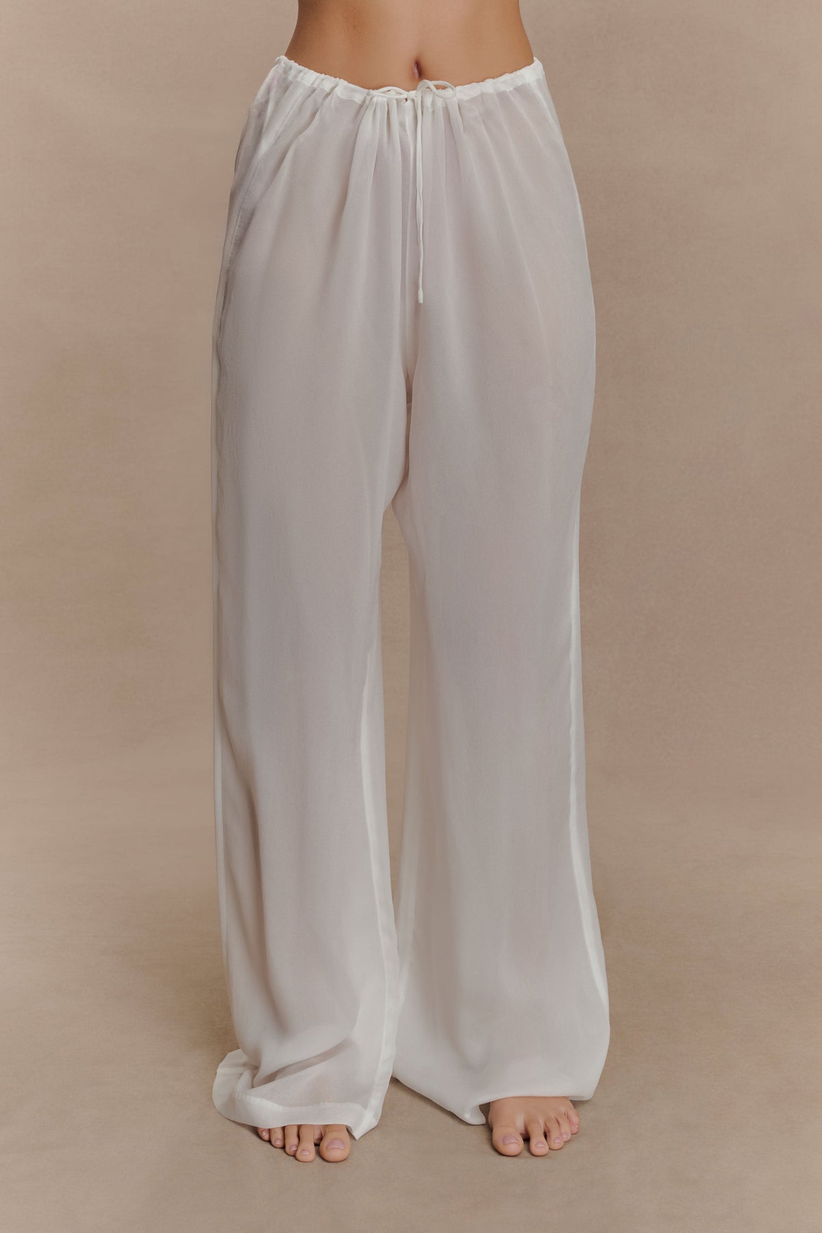 Tonya Sheer Straight Leg Pant - Ivory #2