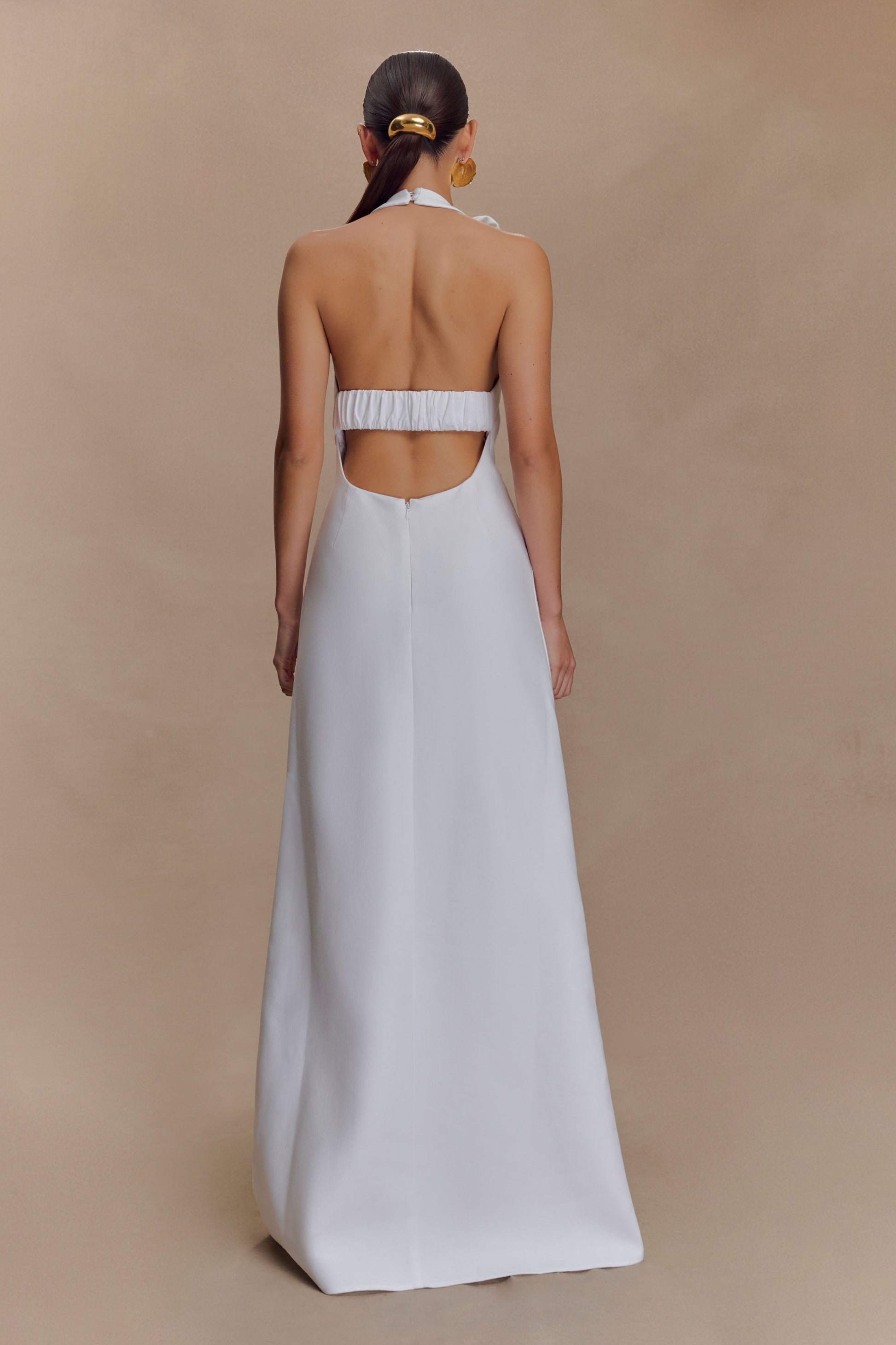 Carolyn Linen Bubble Maxi Dress - White #2