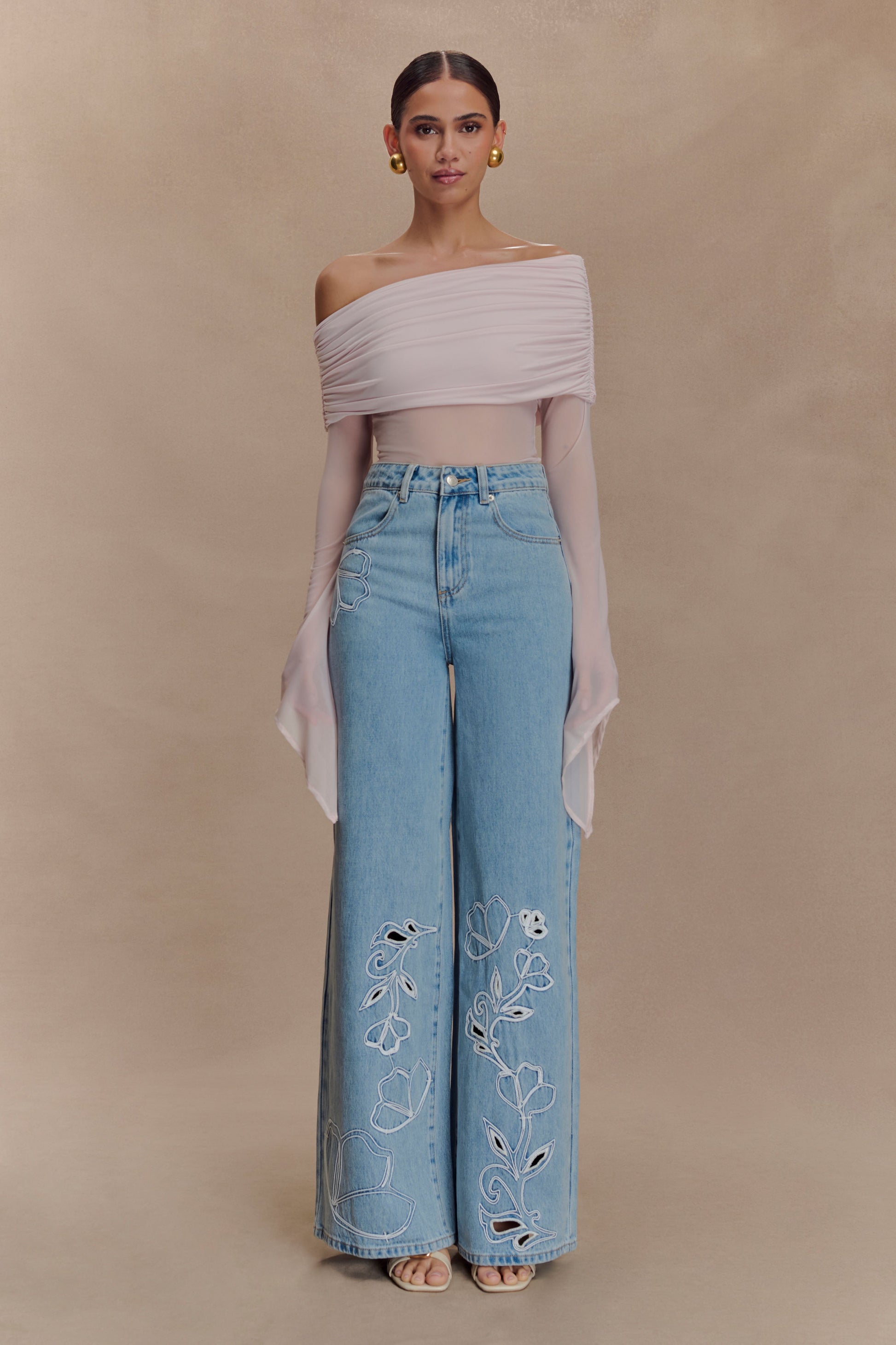 Dahlia One Shoulder Top - Pale Pink #6