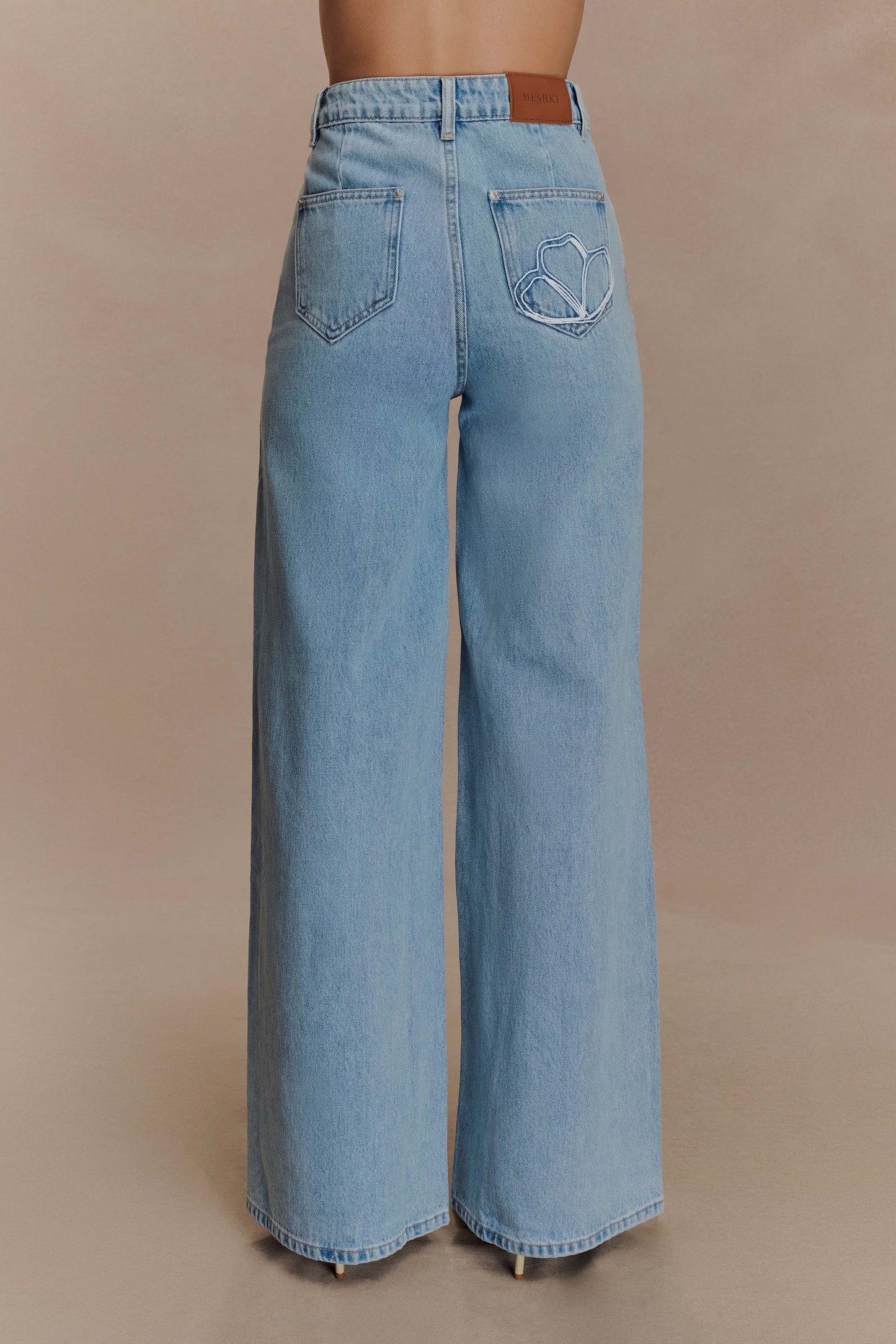 Carmella Embroided Jeans - Mid Blue