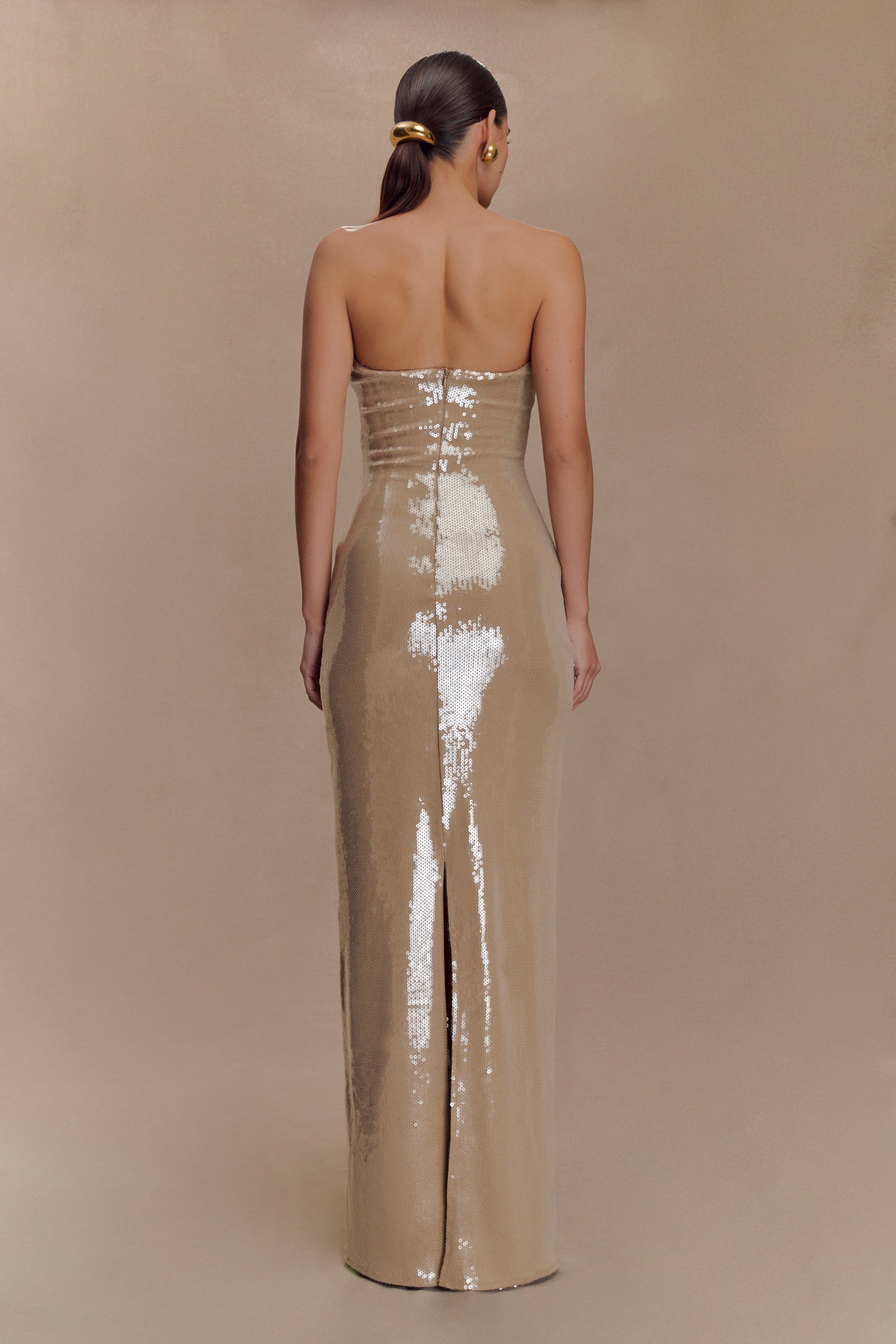 Winston Strapless Sequin Maxi Dress - Taupe #2