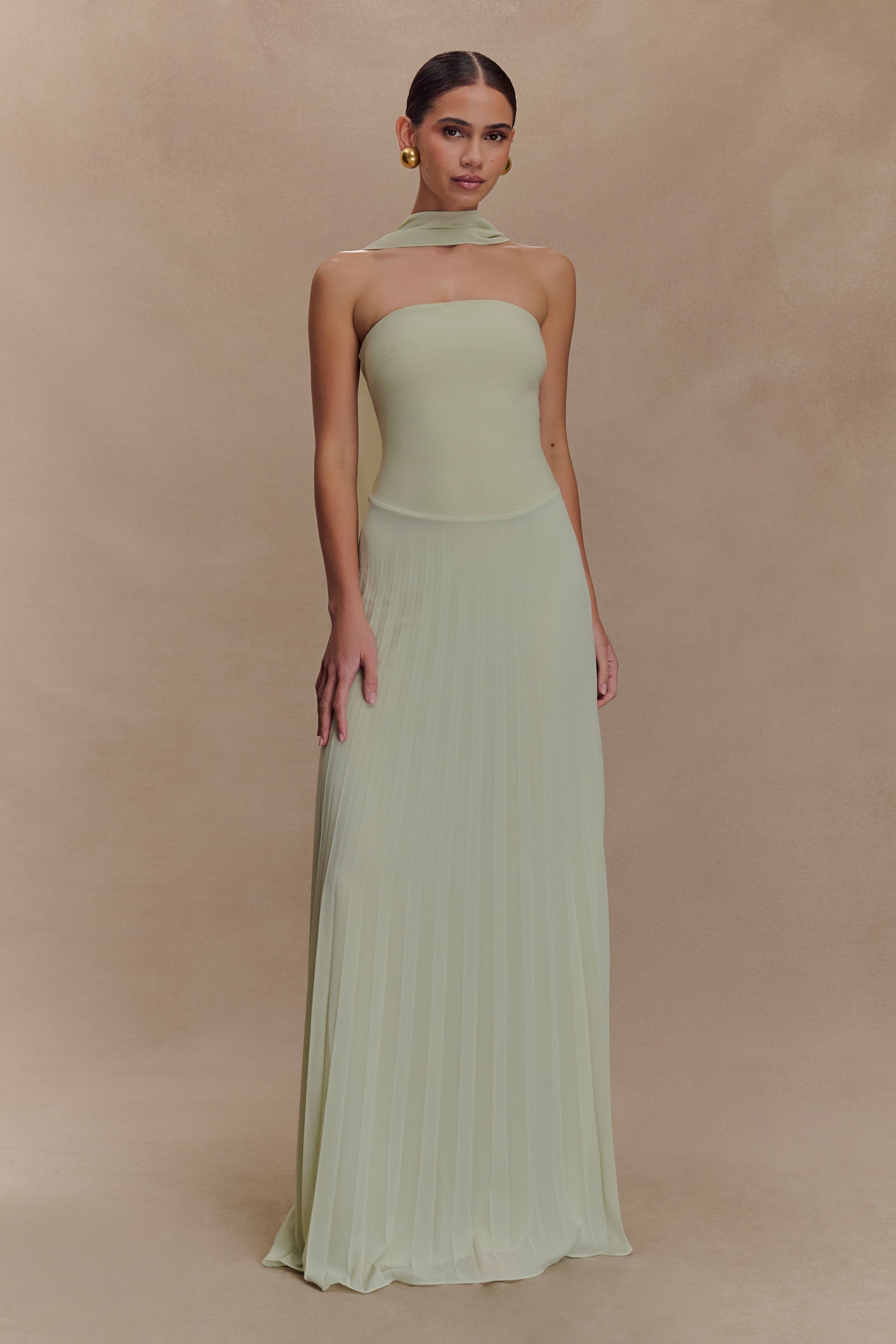 Caira Chiffon Scarf Maxi Dress - Sage #6