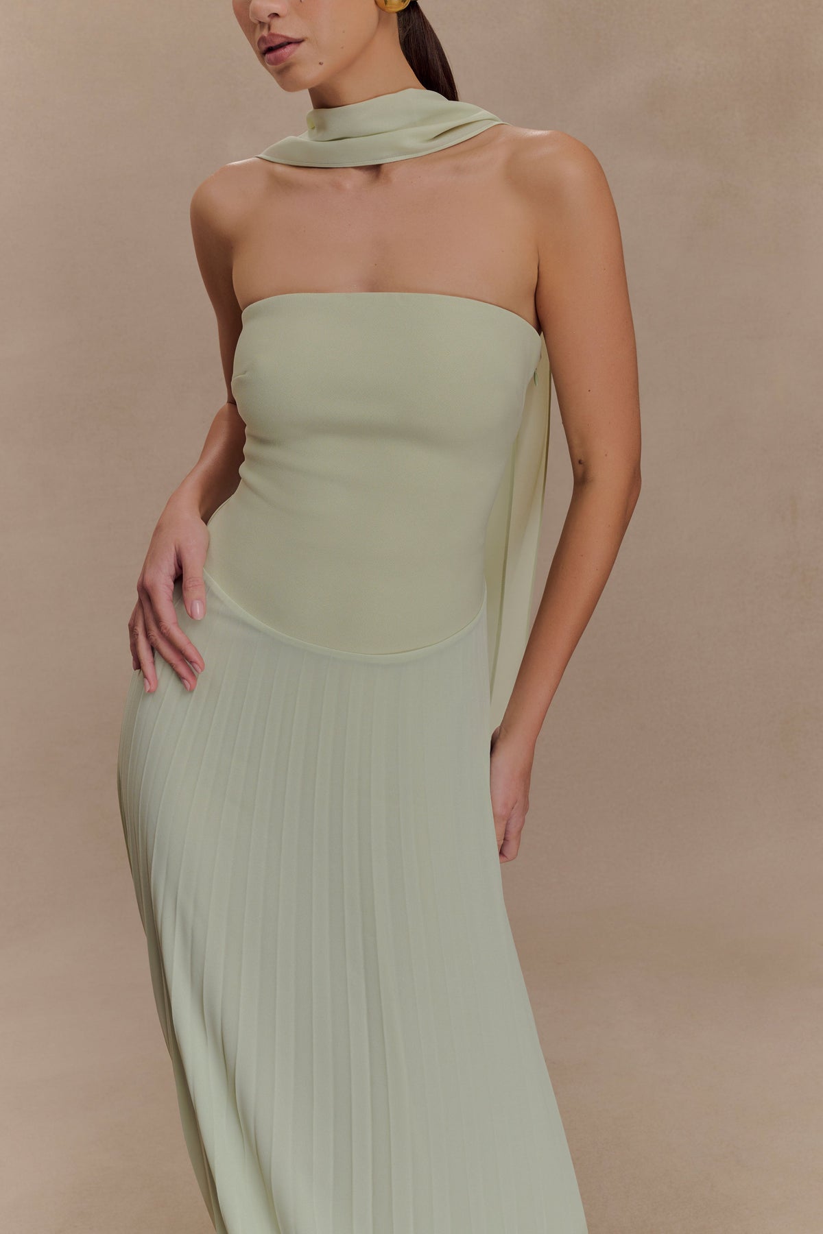 Caira Chiffon Scarf Maxi Dress - Sage #3
