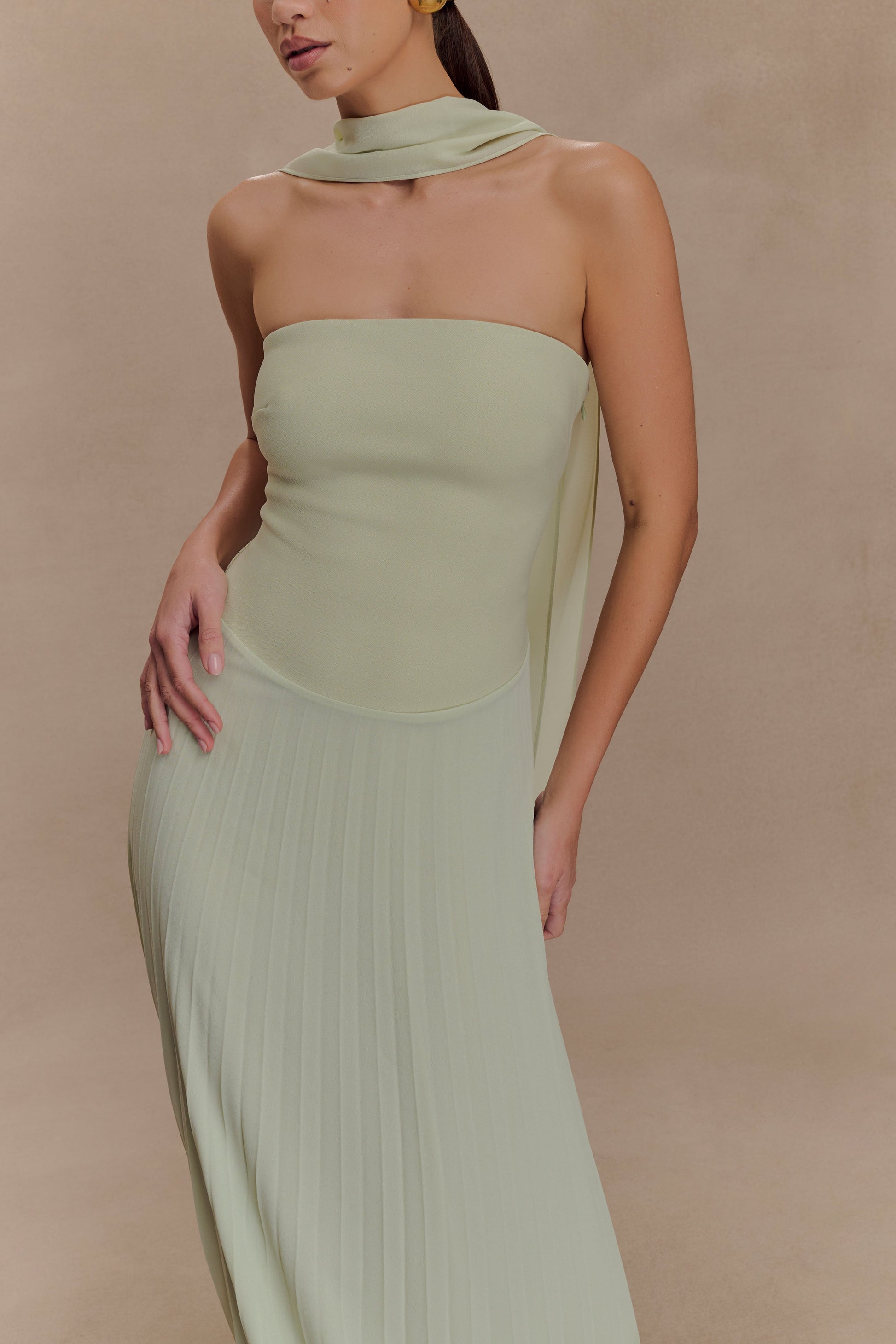 Caira Chiffon Scarf Maxi Dress - Sage #3