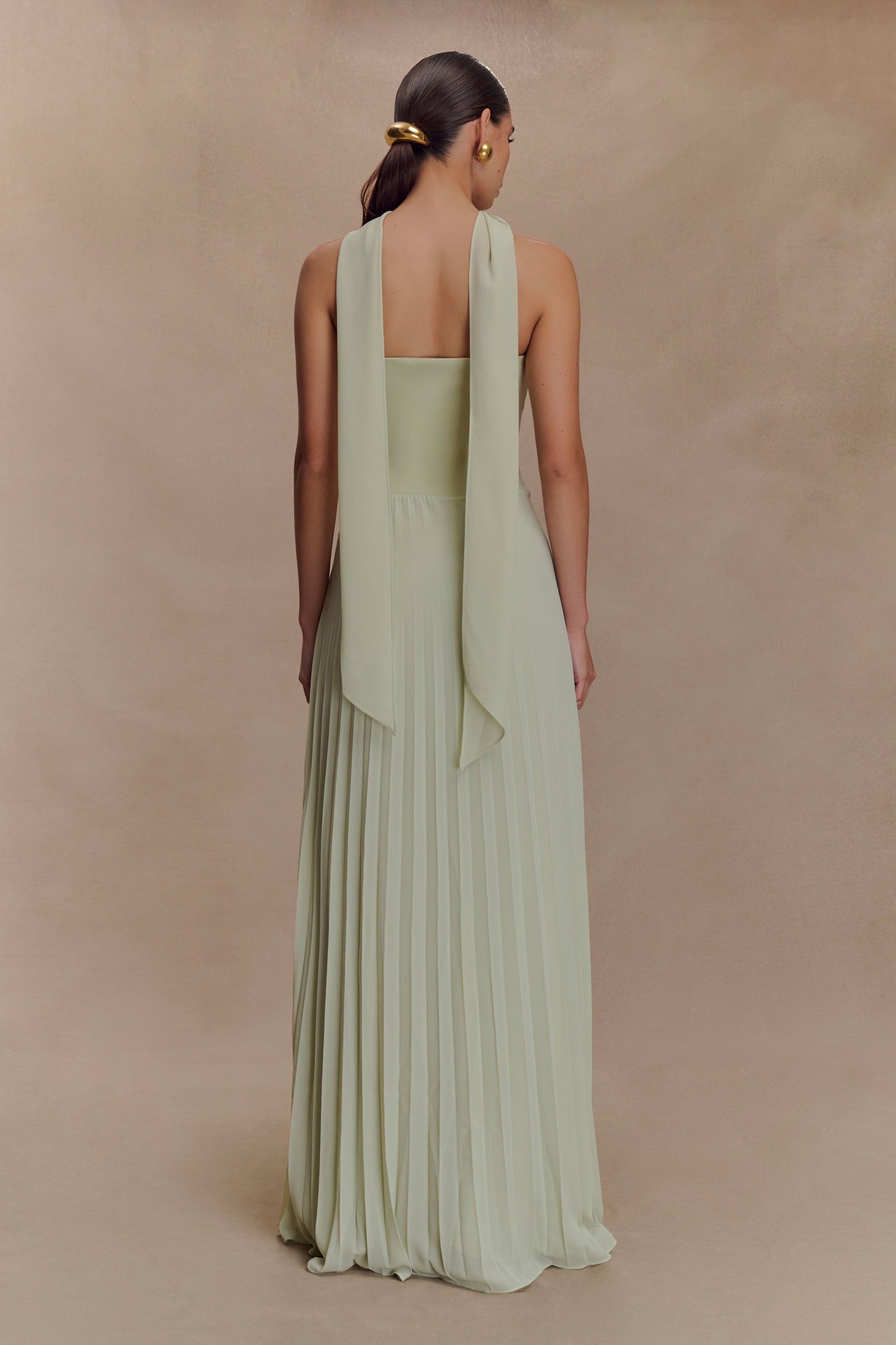 Caira Chiffon Scarf Maxi Dress - Sage #2