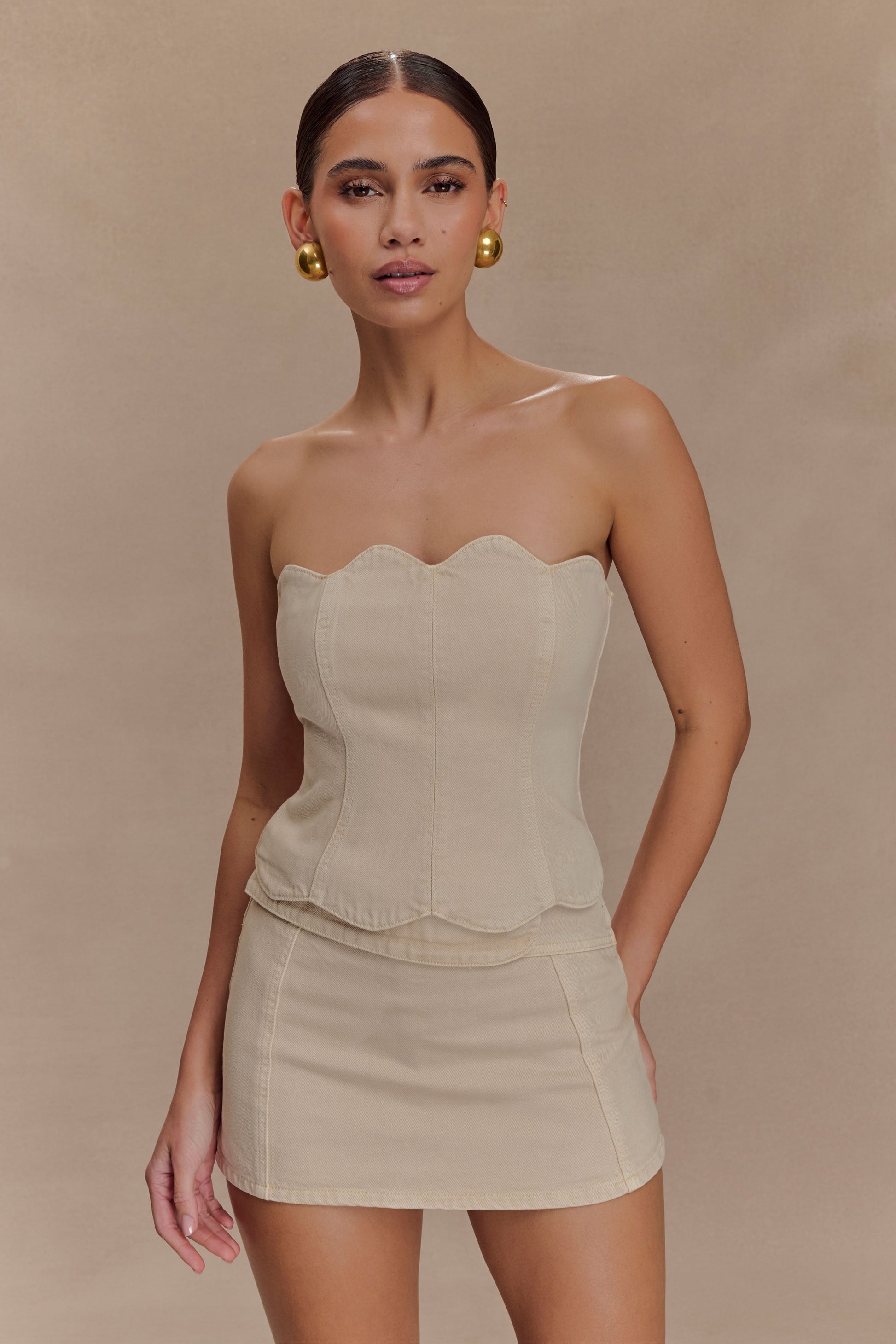 Fallon Denim Micro Mini Skort - Stone Wash #5