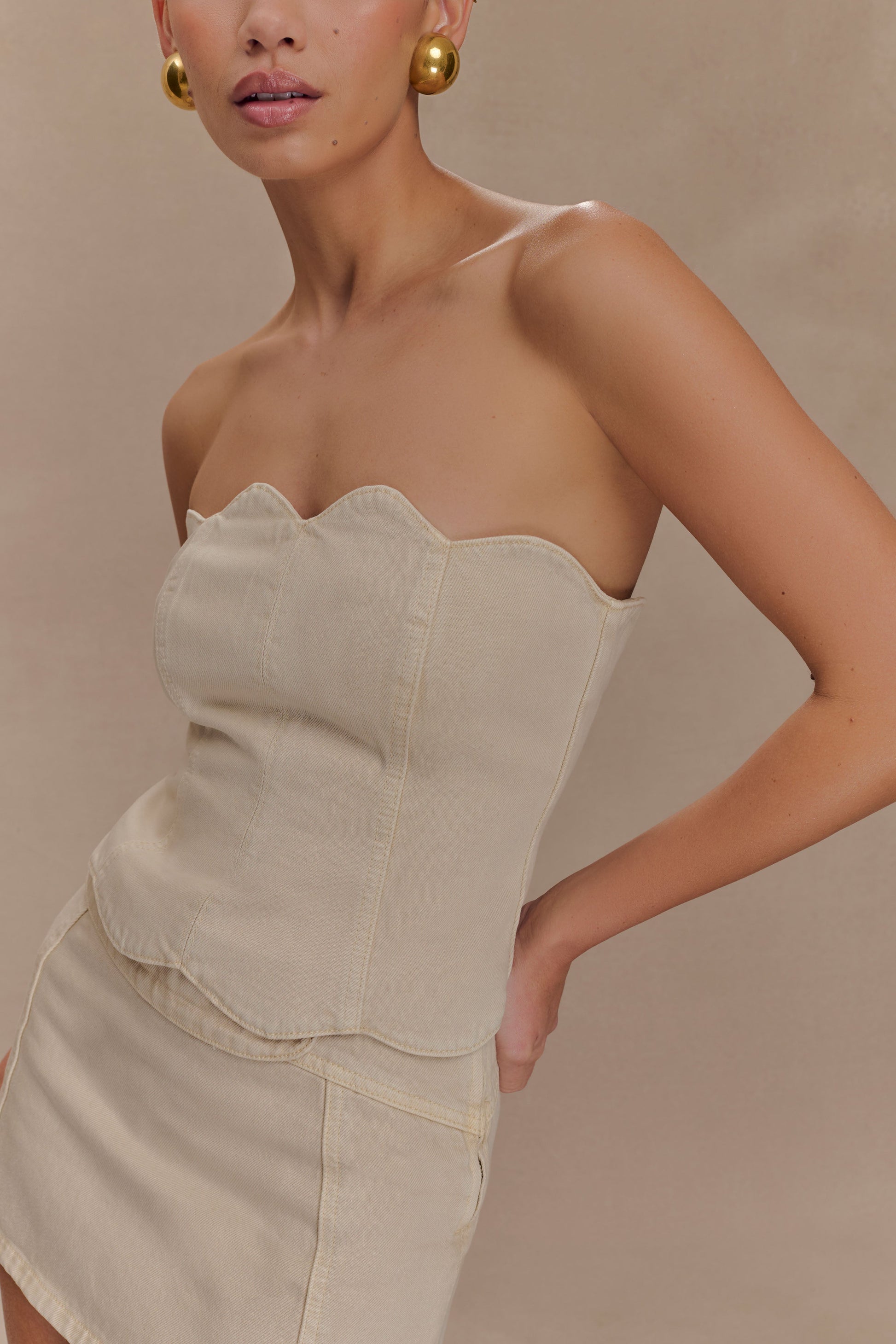 Fallon Denim Micro Mini Skort - Stone Wash #4