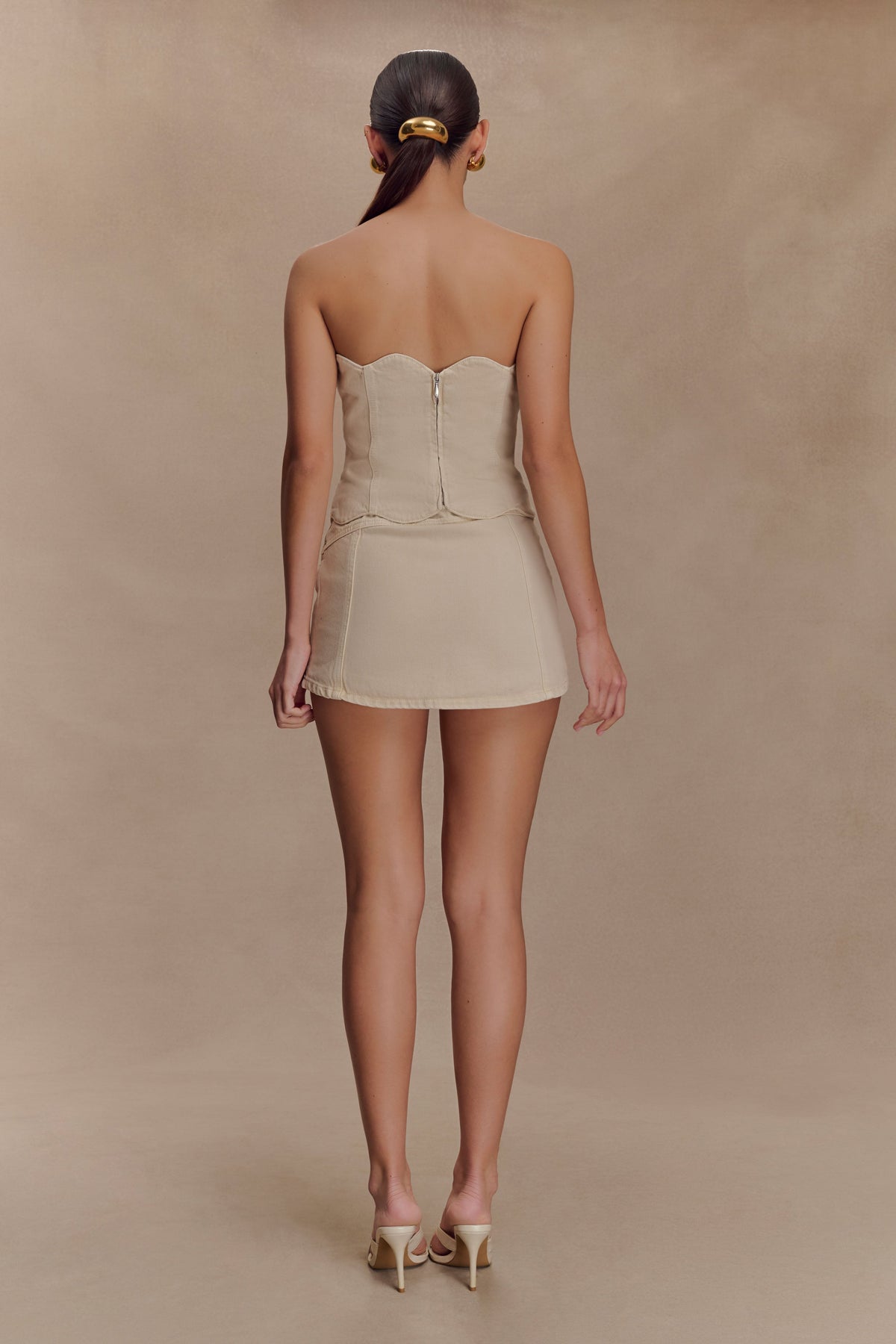 Fallon Denim Micro Mini Skort - Stone Wash #7