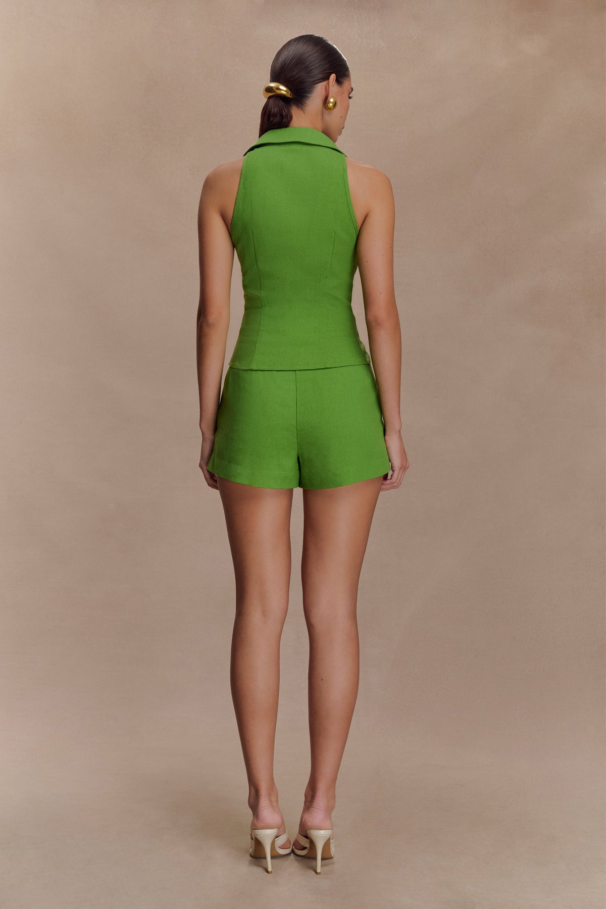 Scout Linen Belted Shorts - Green #5