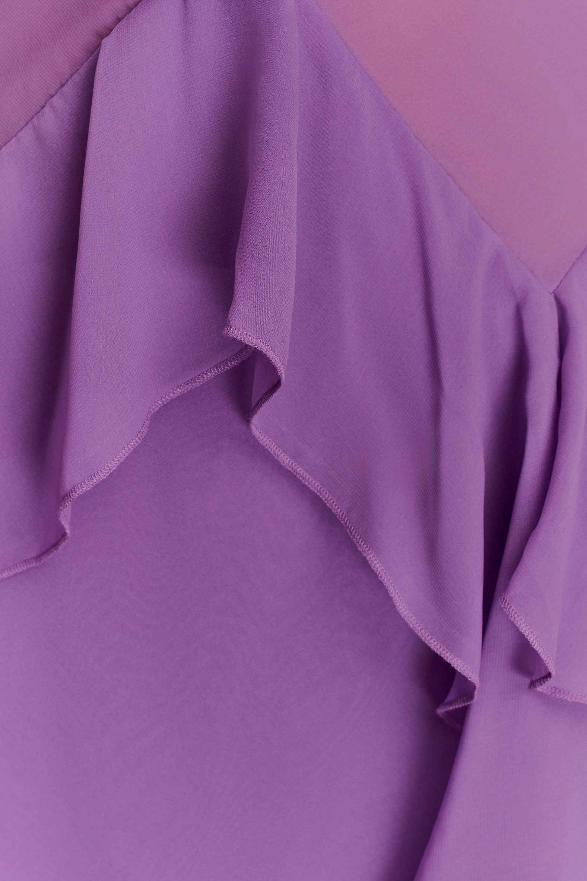 Aleyna Chiffon Ruffle Midi Dress - Purple #5