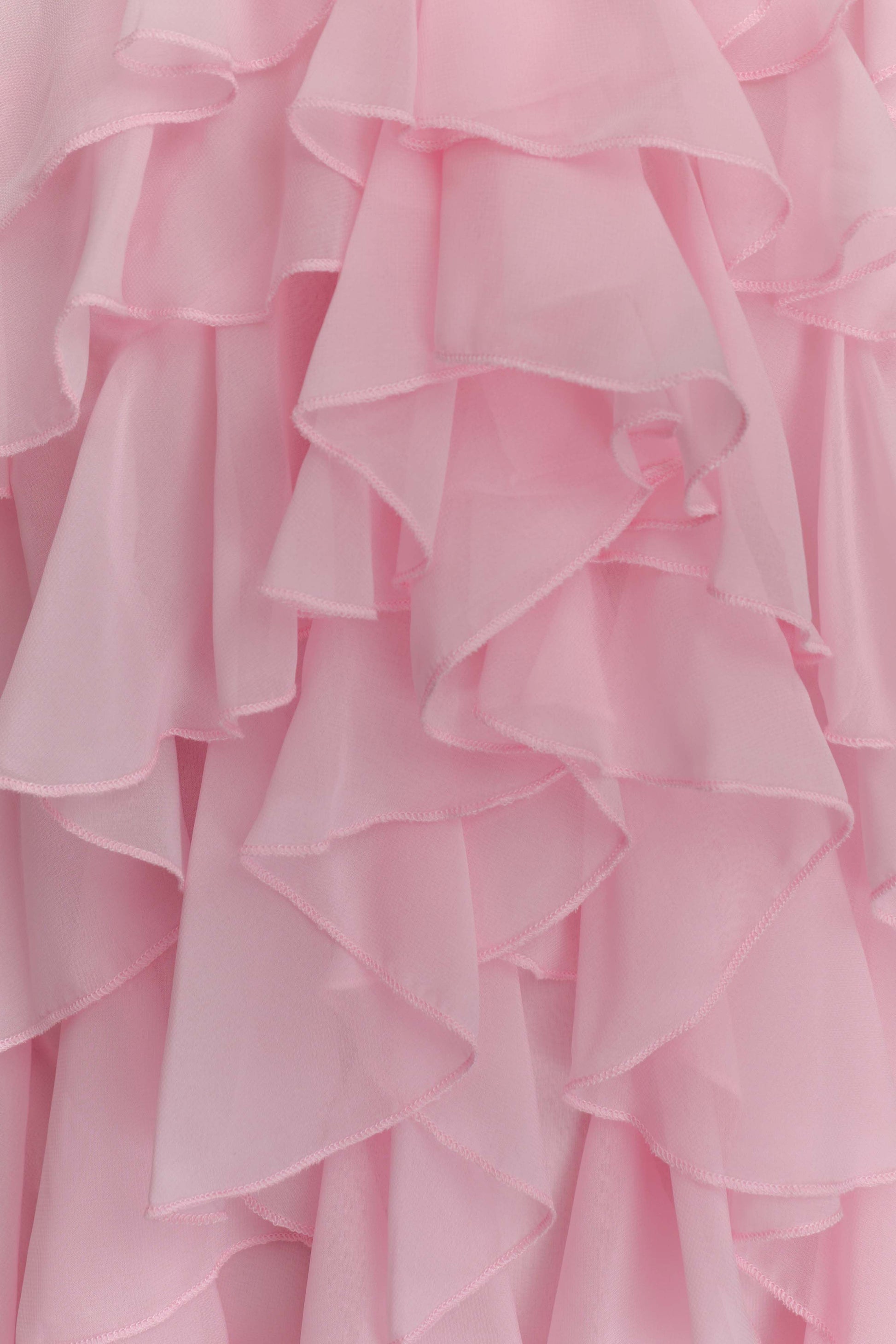 Marigold Ruffle Halter Mini Dress - Powder Pink #7