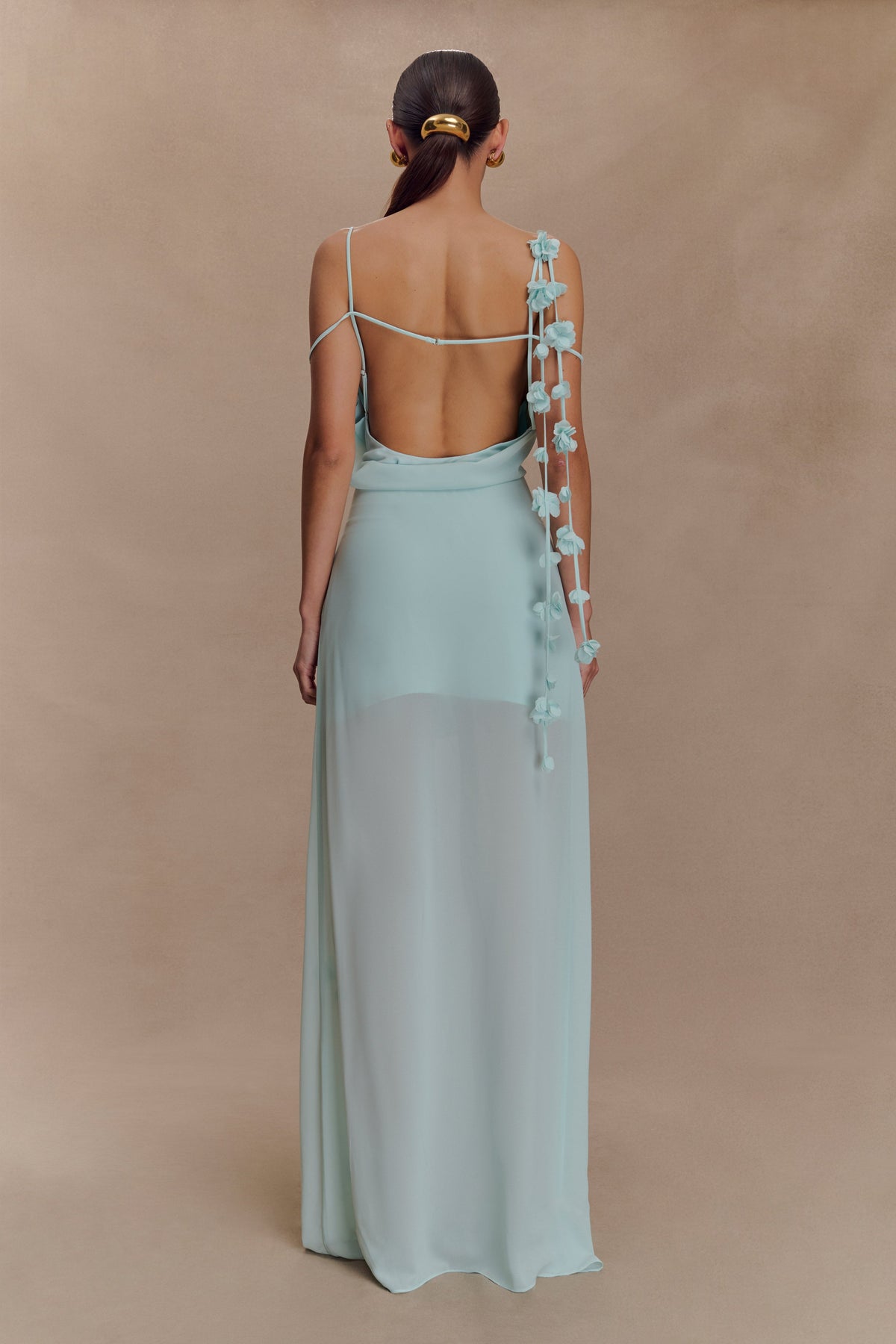 Rosalie Floral Chiffon Maxi Dress - Lagoon #2