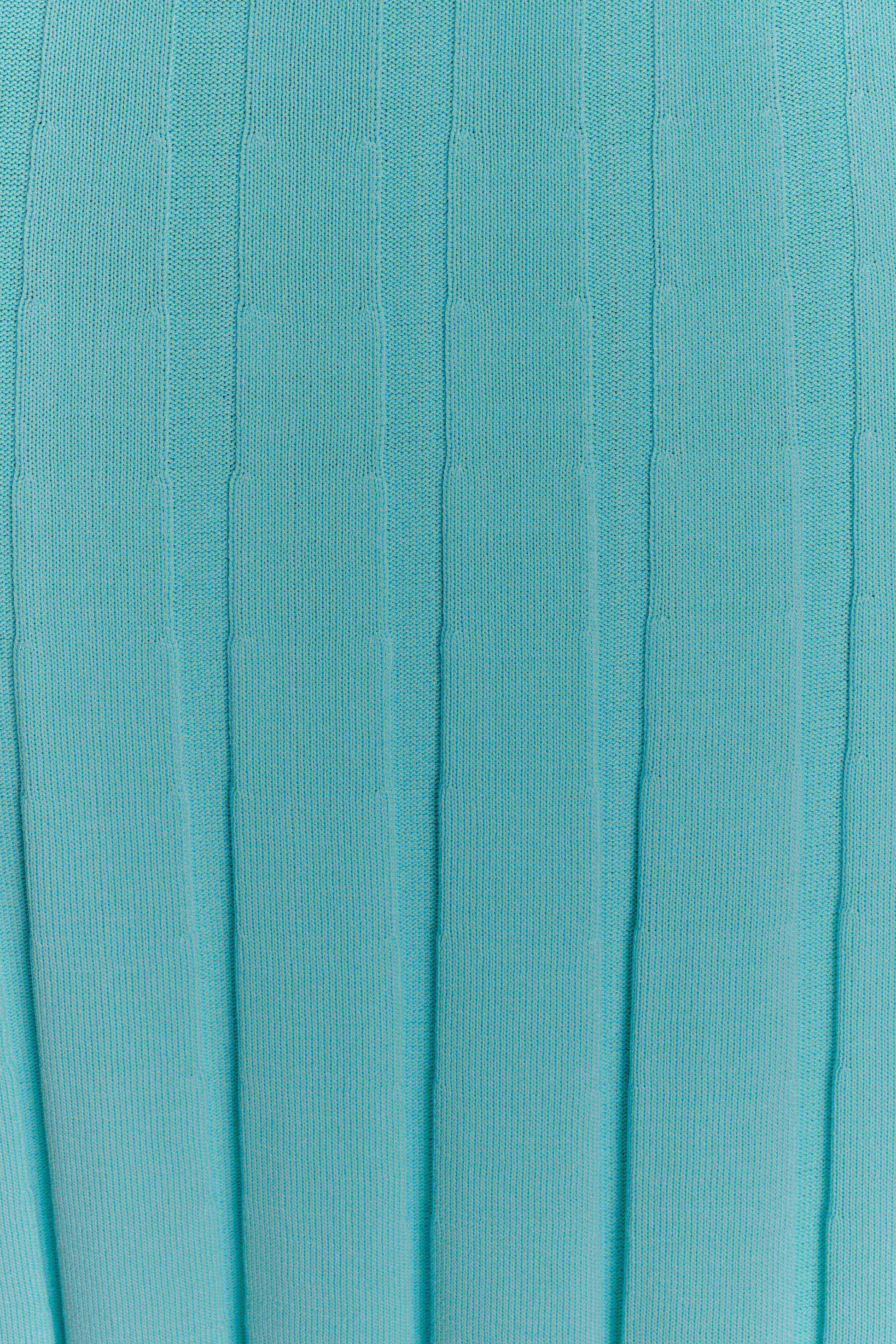 Jacqui Halter Knit Midi Dress - Cyan Blue #3