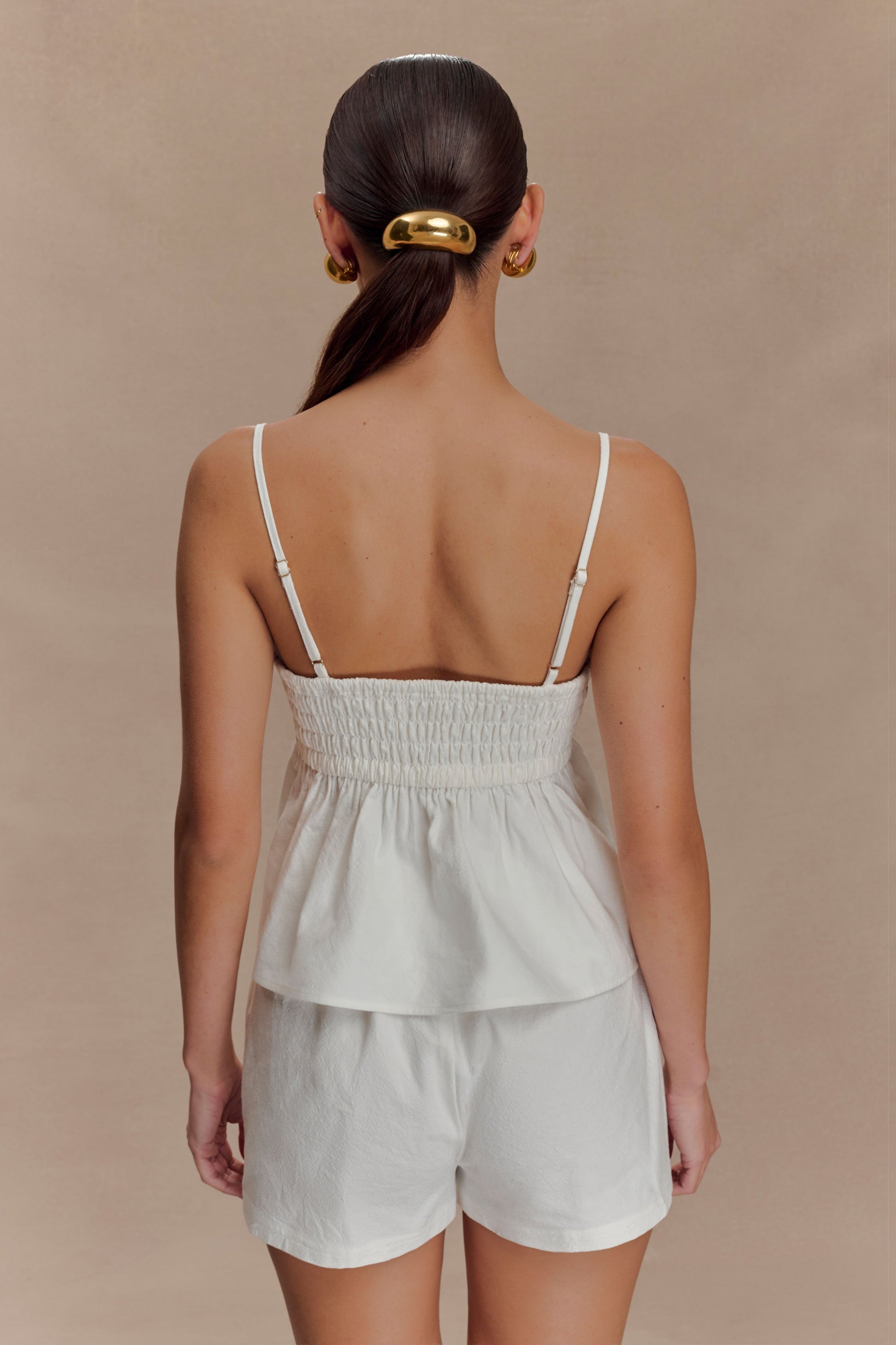 Janayia Cotton Beaded Top - White #2