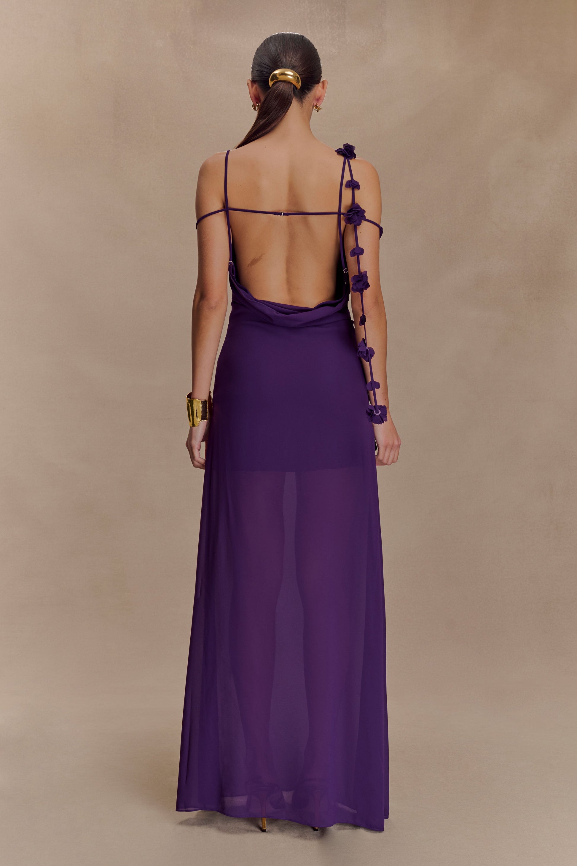 Rosalie Floral Chiffon Maxi Dress - Purple #2