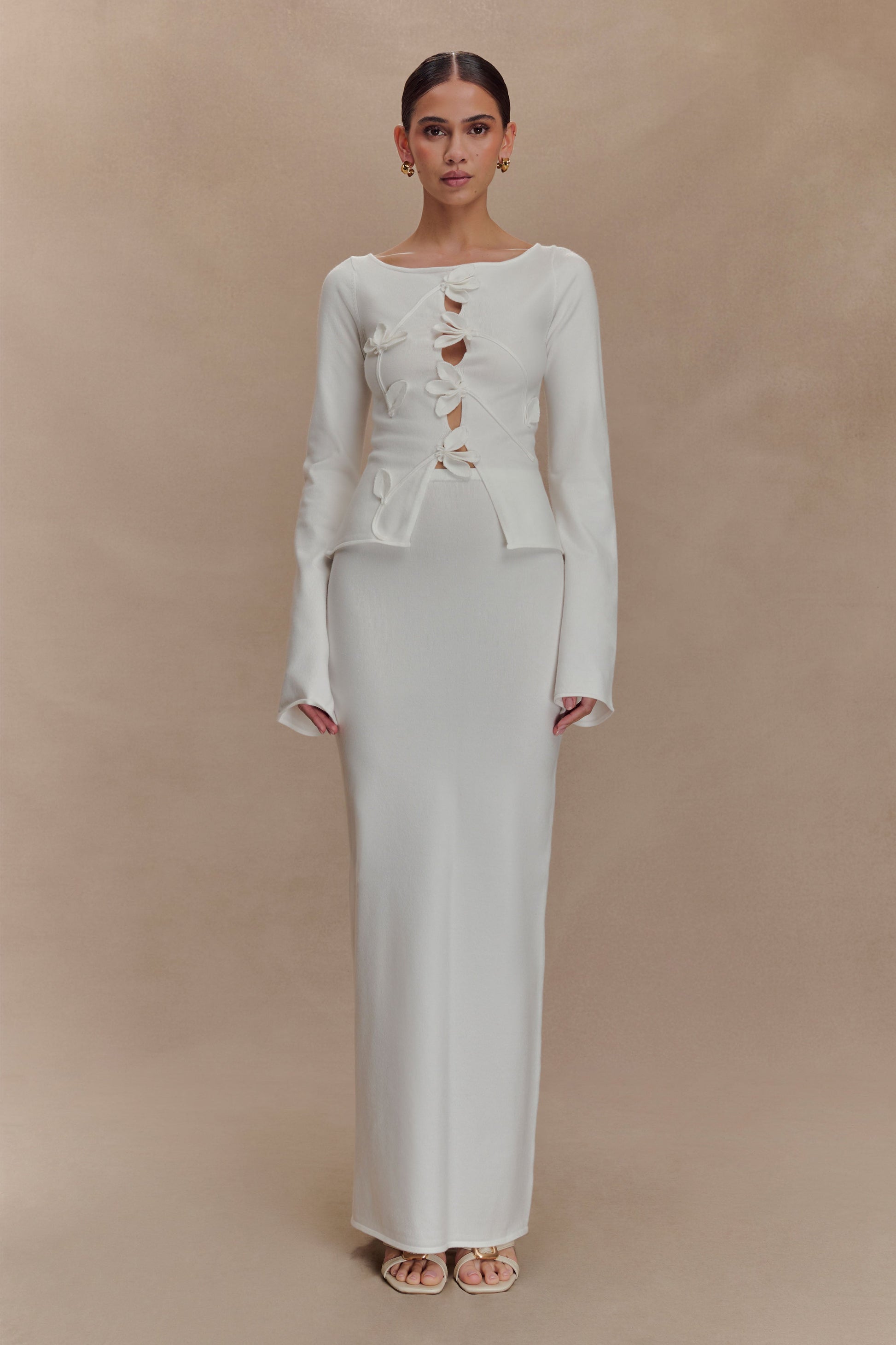 Alejandra Knit Maxi Skirt - White #6