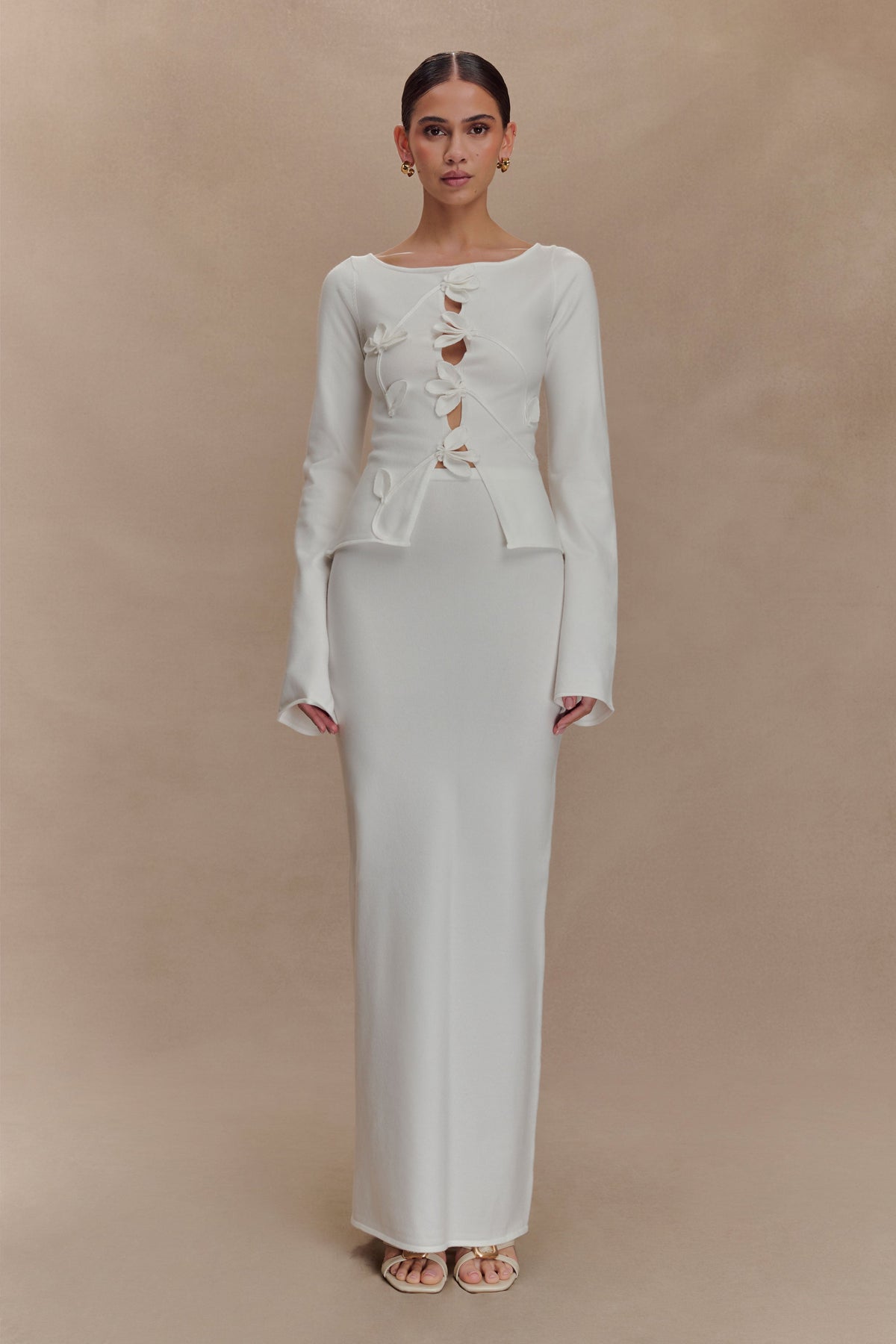 Alejandra Knit Maxi Skirt - White #6