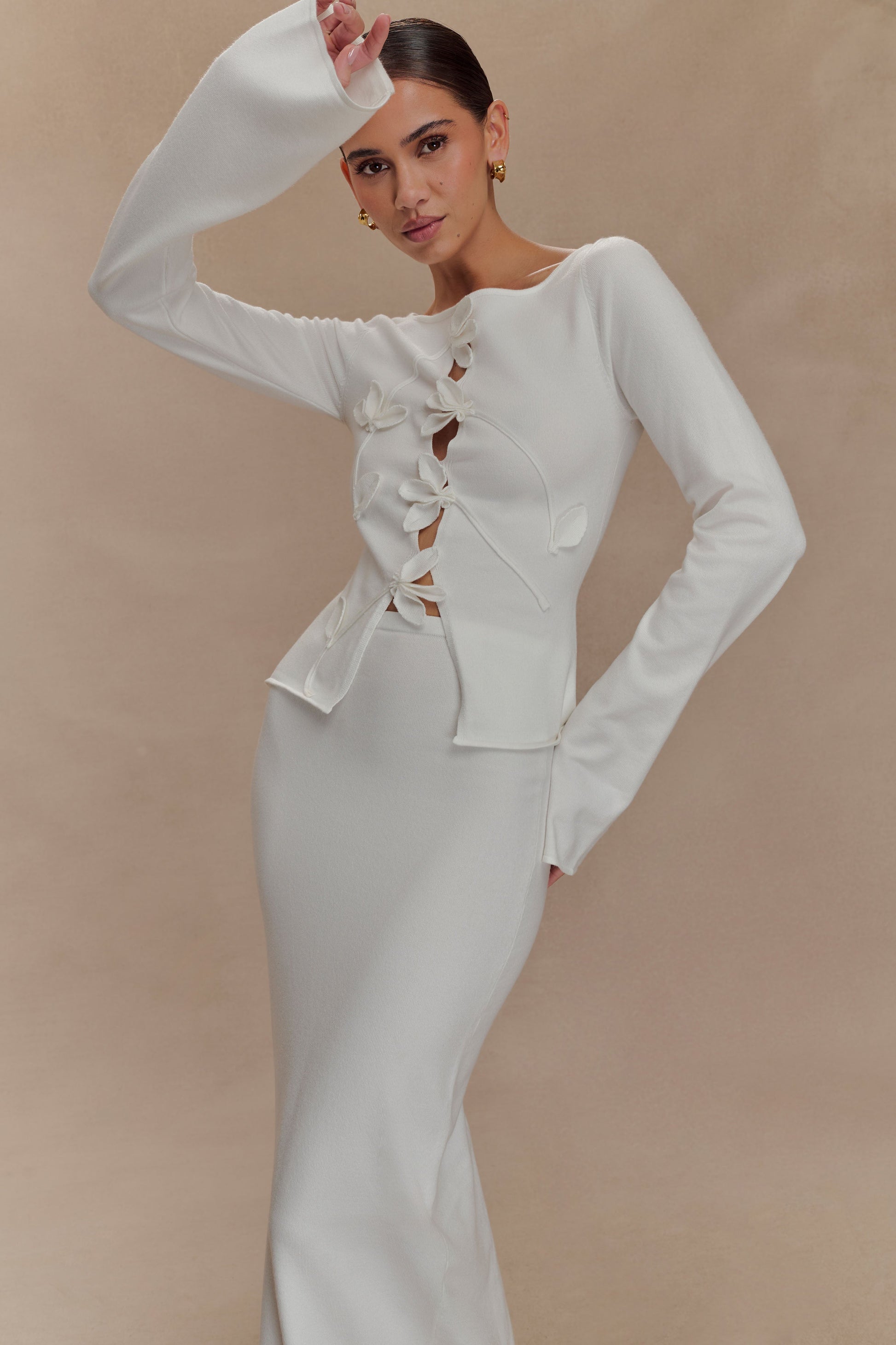 Alejandra Knit Maxi Skirt - White #3