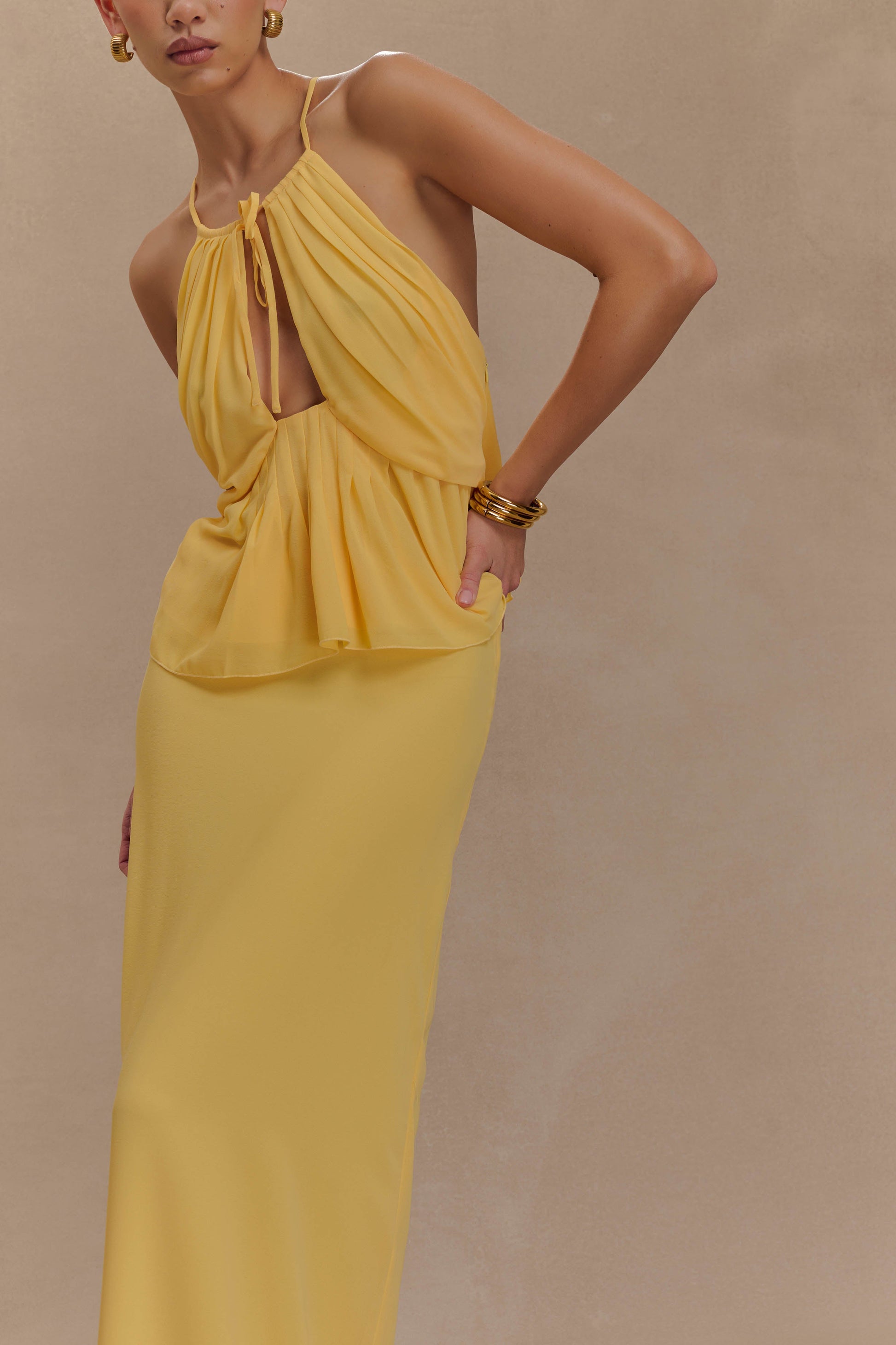 Korra Chiffon Halter Top - Butterscotch #5