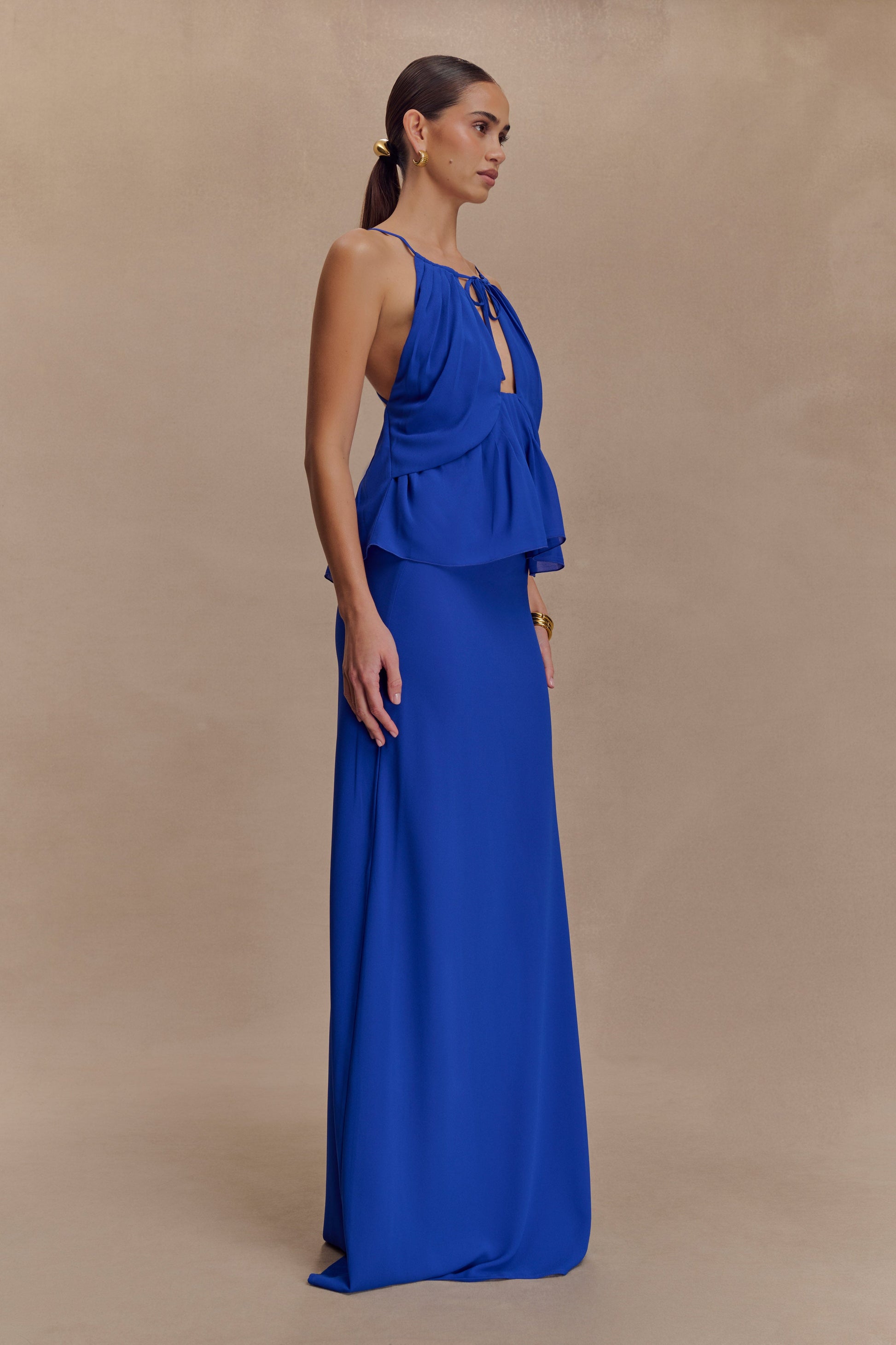 Katalina Chiffon Maxi Skirt - Cobalt Blue #4