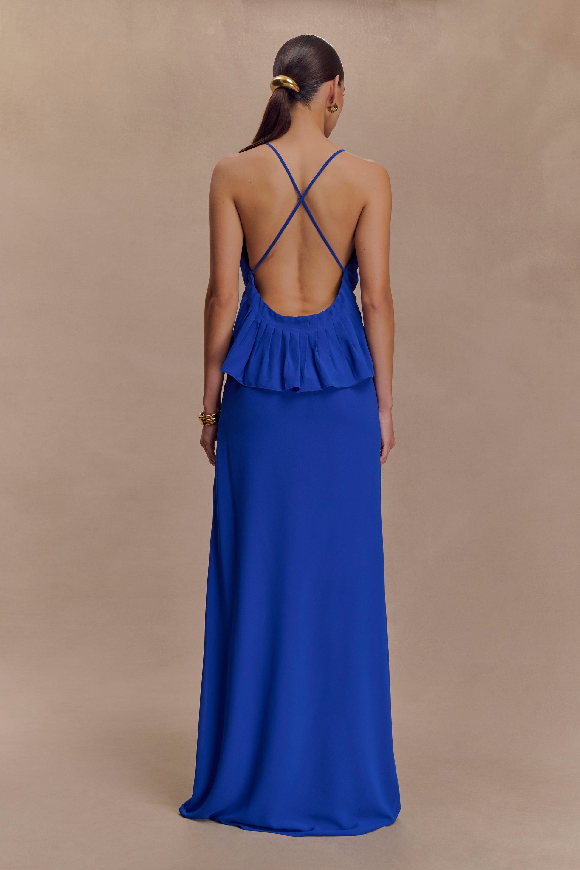 Korra Chiffon Halter Top - Cobalt Blue #3