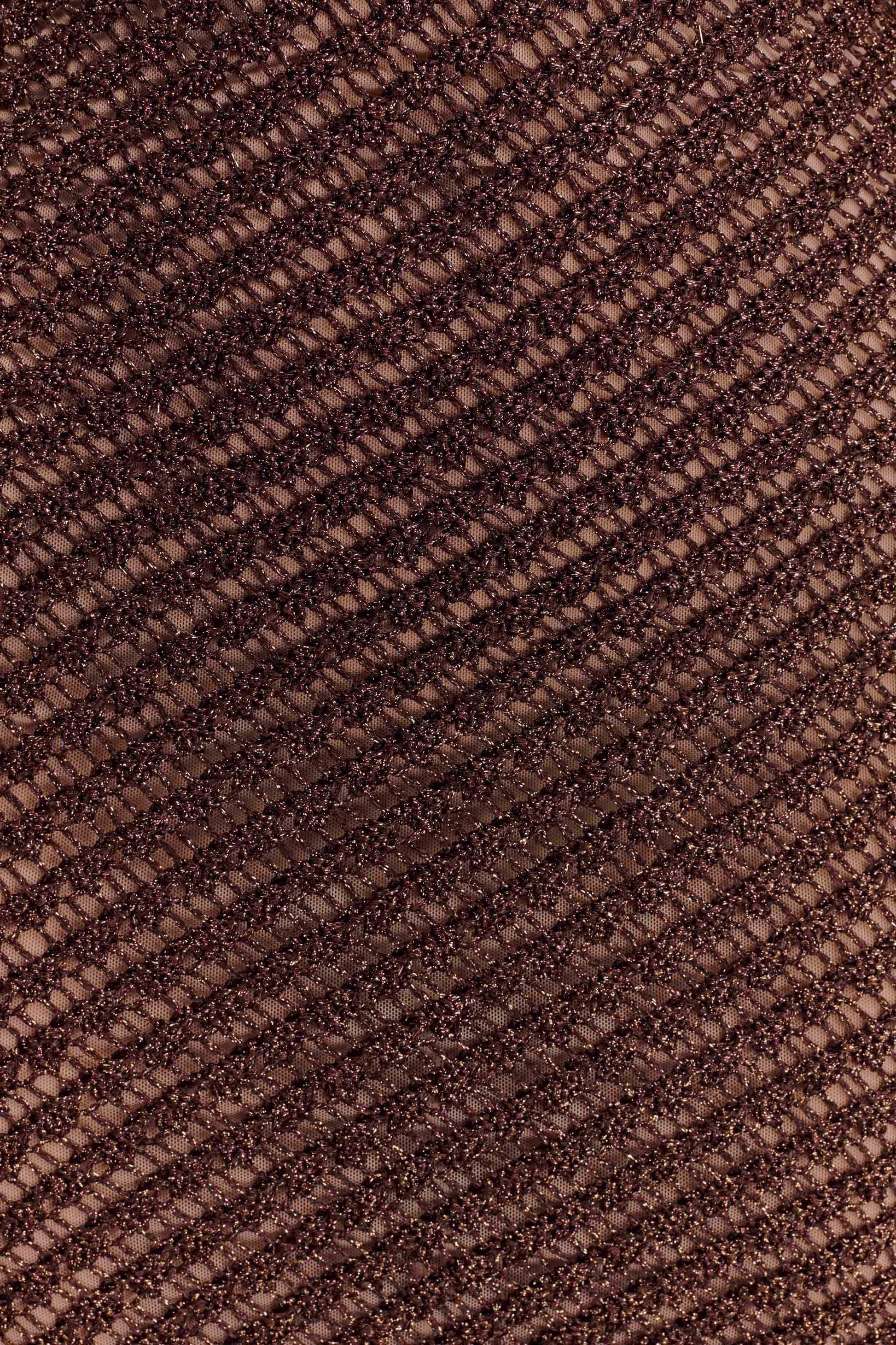 Raelynn Metallic Knit Fringe Midi Dress - Dark Chocolate #7