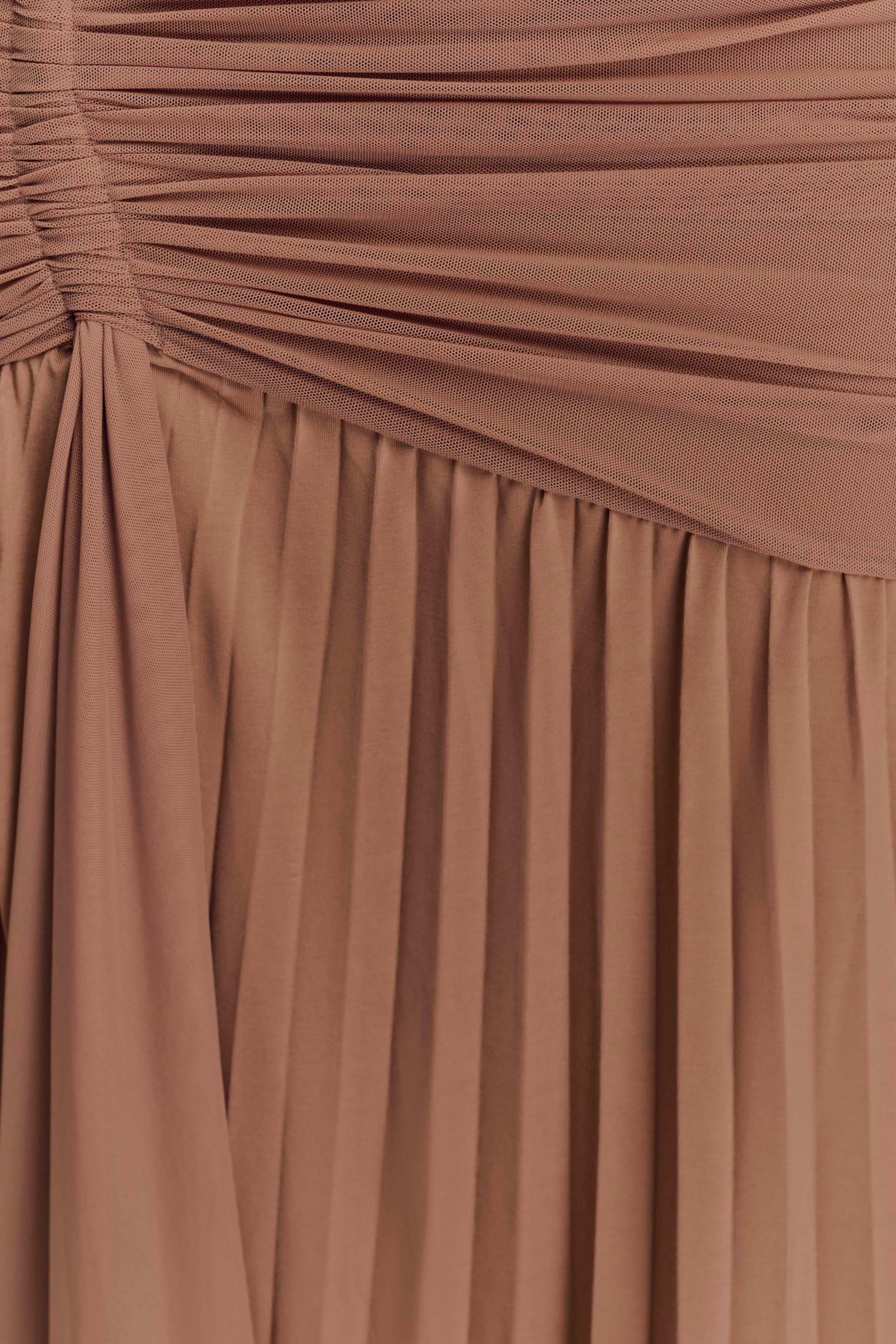Dania Cowl Neck Slinky Maxi Dress - Mocha Mousse #6