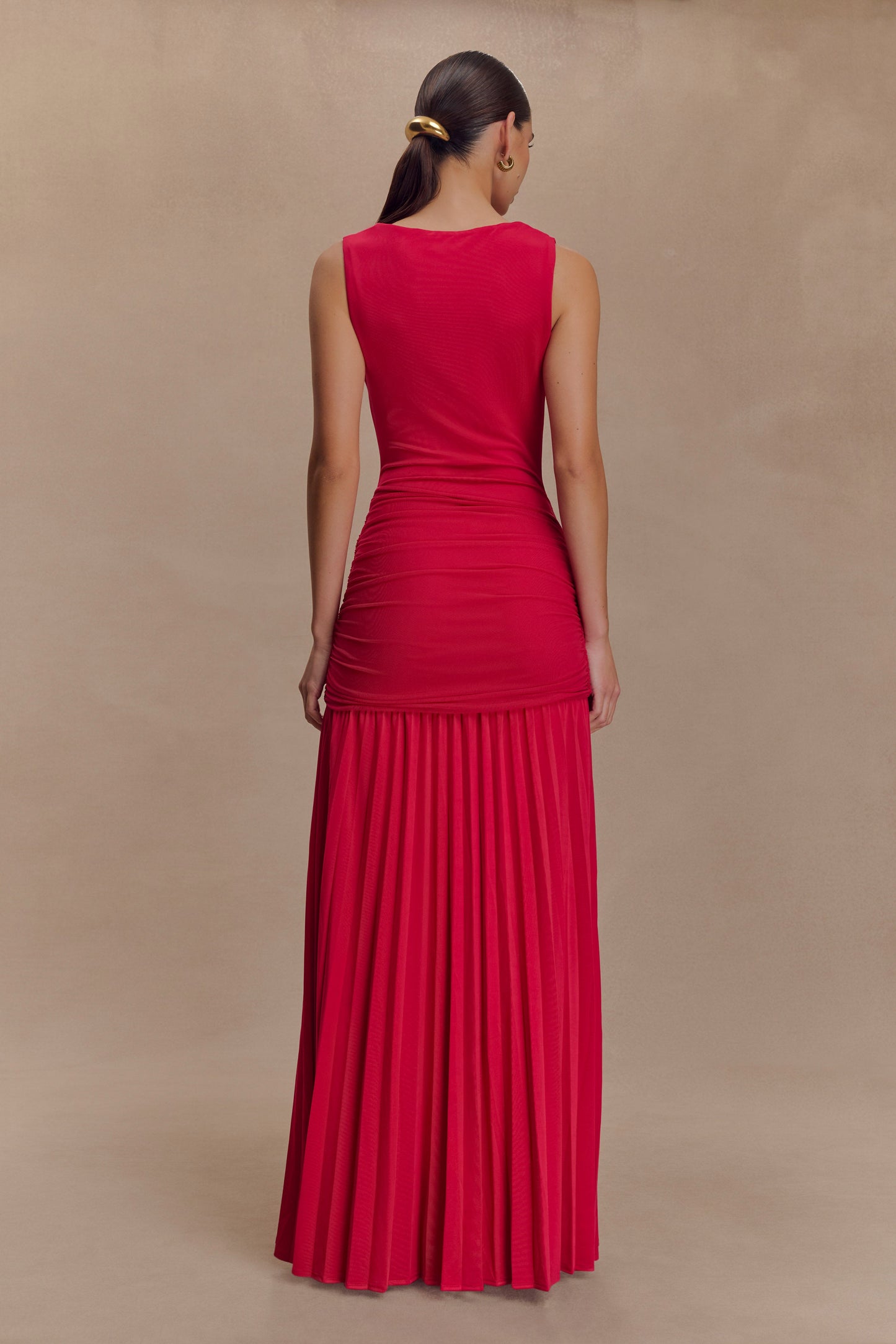 Dania Cowl Neck Slinky Maxi Dress - Fuchsia Pink