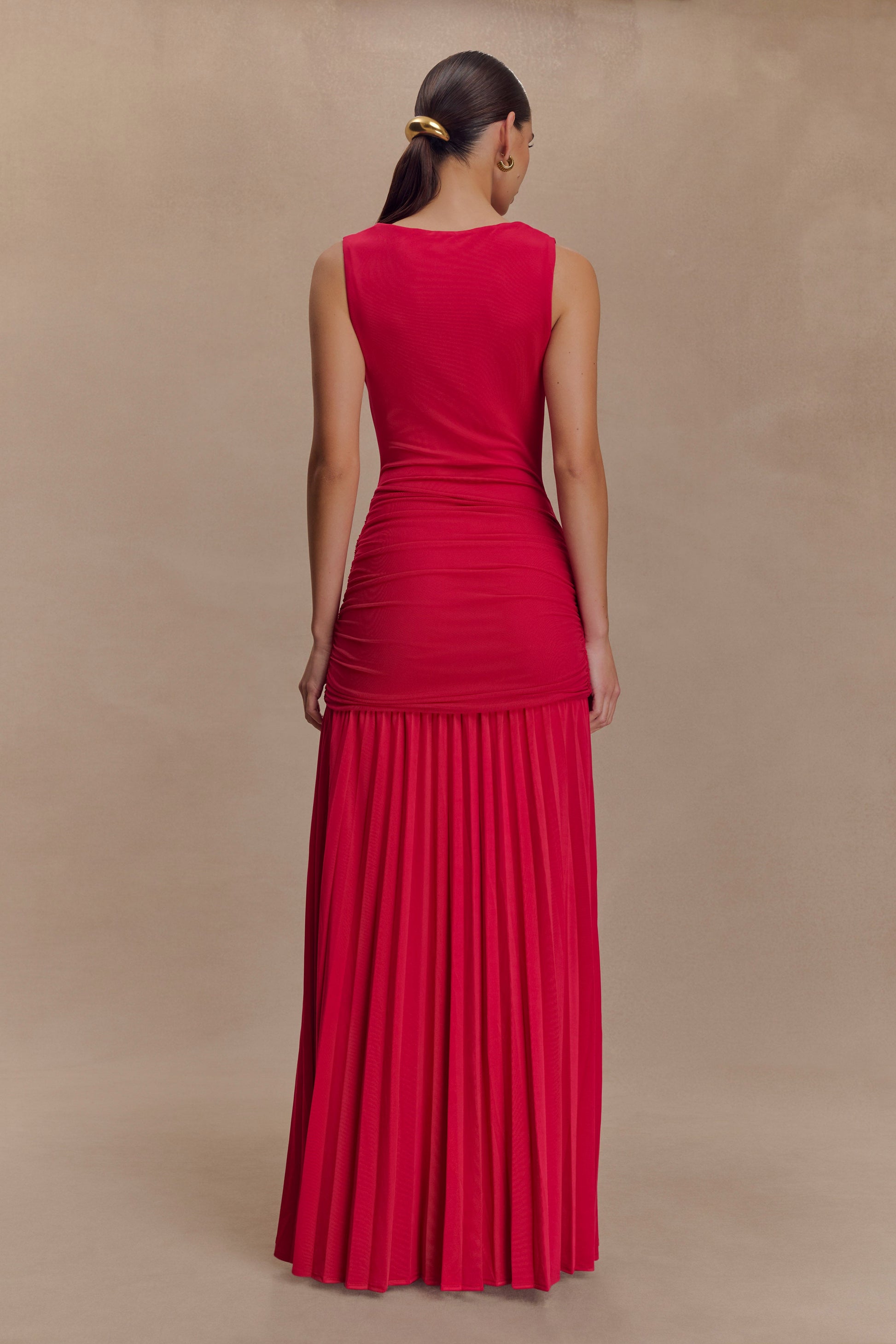 Dania Cowl Neck Slinky Maxi Dress - Fuchsia Pink #2