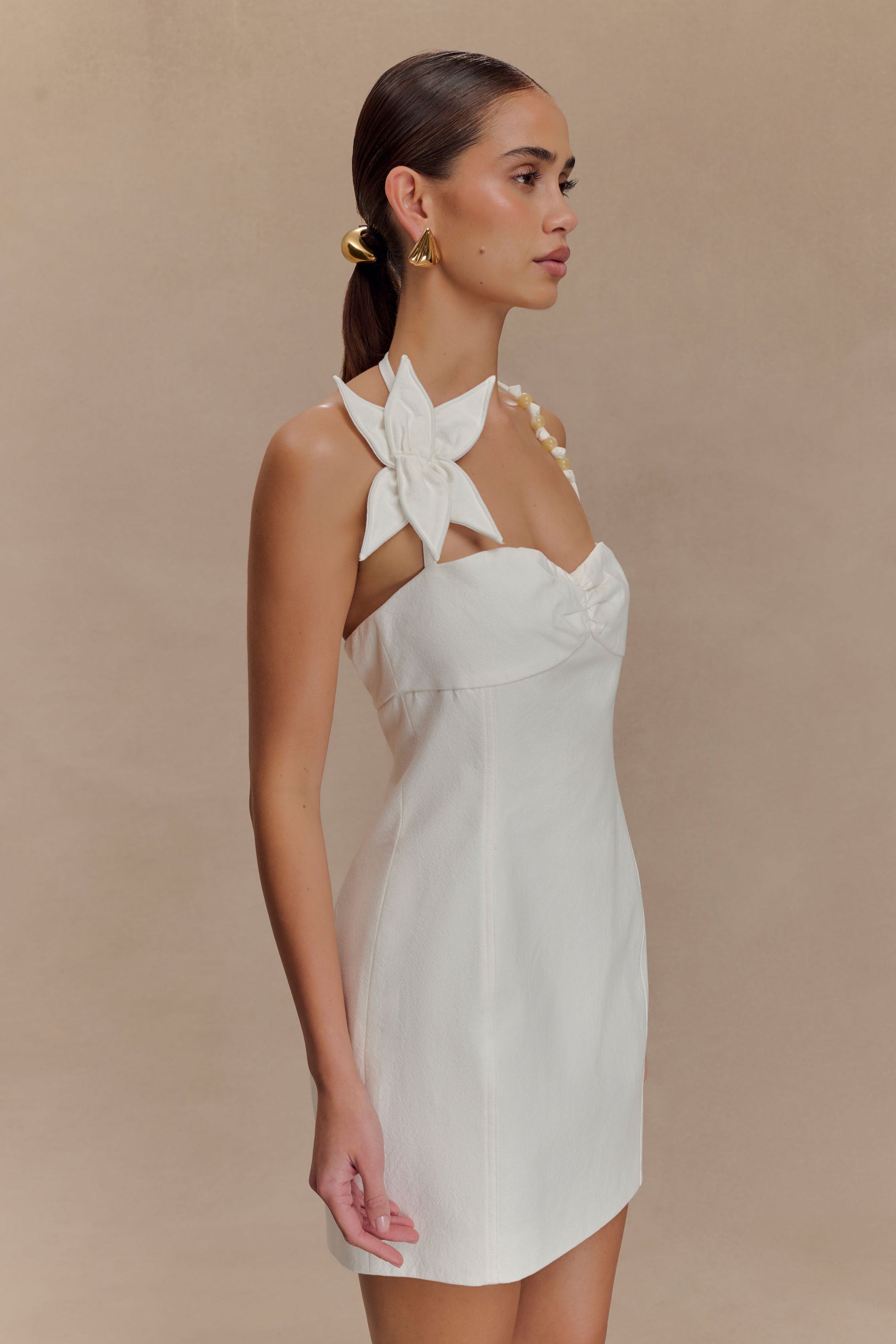 Reyes Cotton Floral Mini Dress - White #4