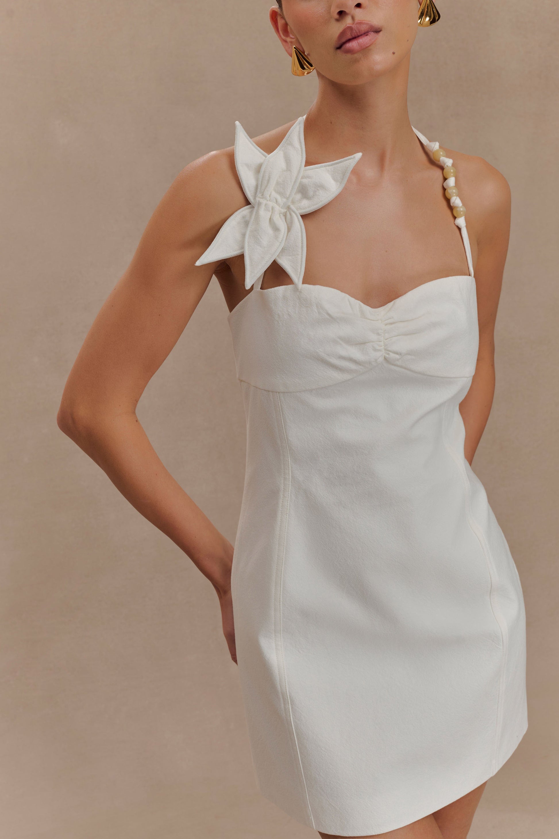 Reyes Cotton Floral Mini Dress - White #3