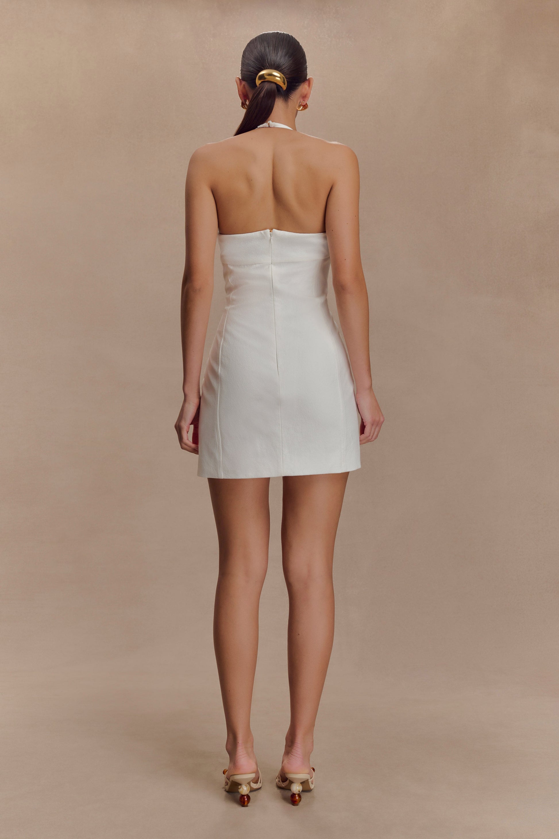 reyes linen mini dress Nude Lucy Reyes Linen Mini Dress In Quartz