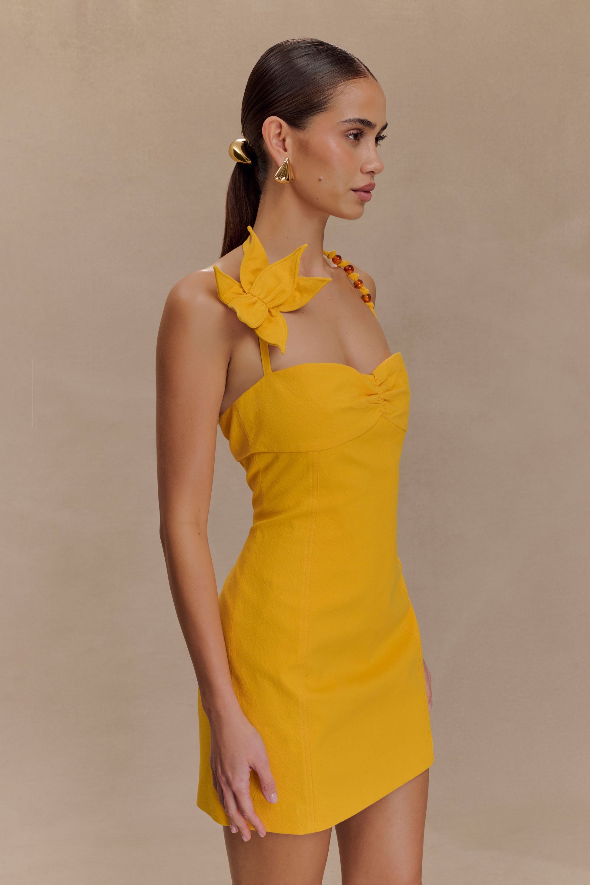 Reyes Cotton Floral Mini Dress - Butterscotch #6