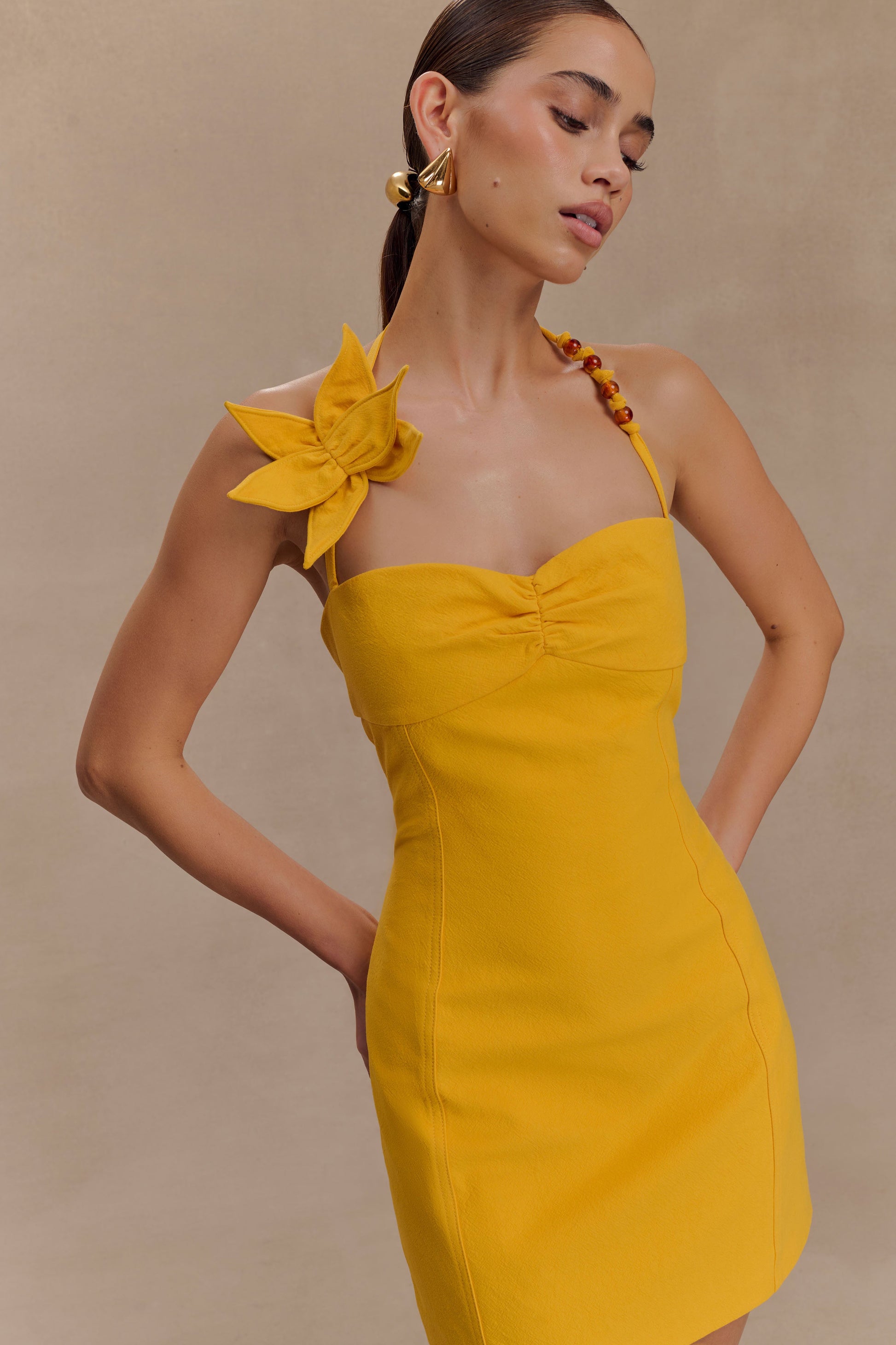 Reyes Cotton Floral Mini Dress - Butterscotch #5