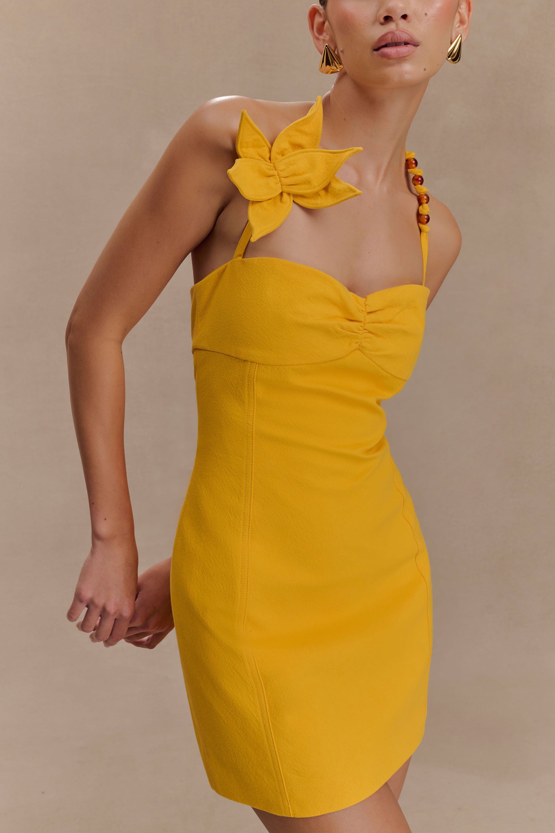 Reyes Cotton Floral Mini Dress - Butterscotch #8