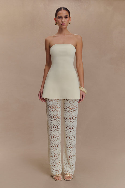 Trena Crochet Knit Pants - Ivory