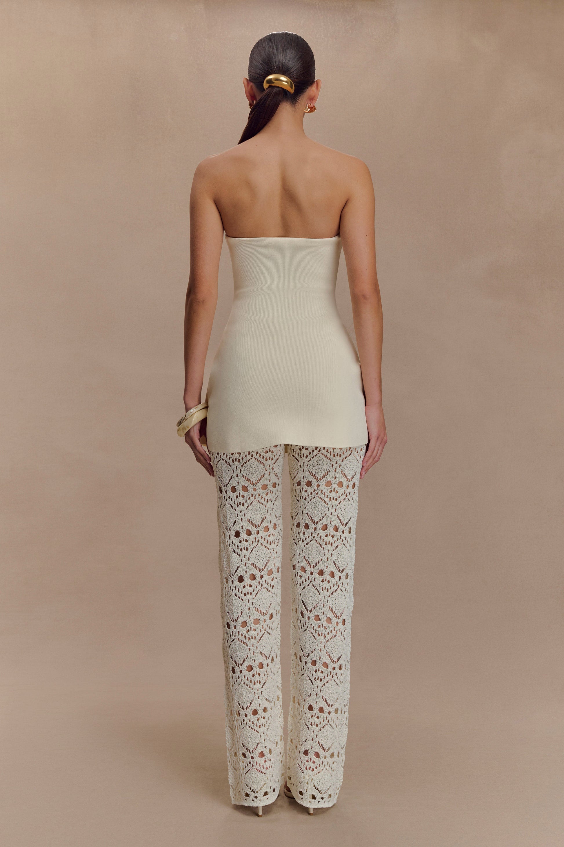 Trena Crochet Knit Pants - Ivory #2