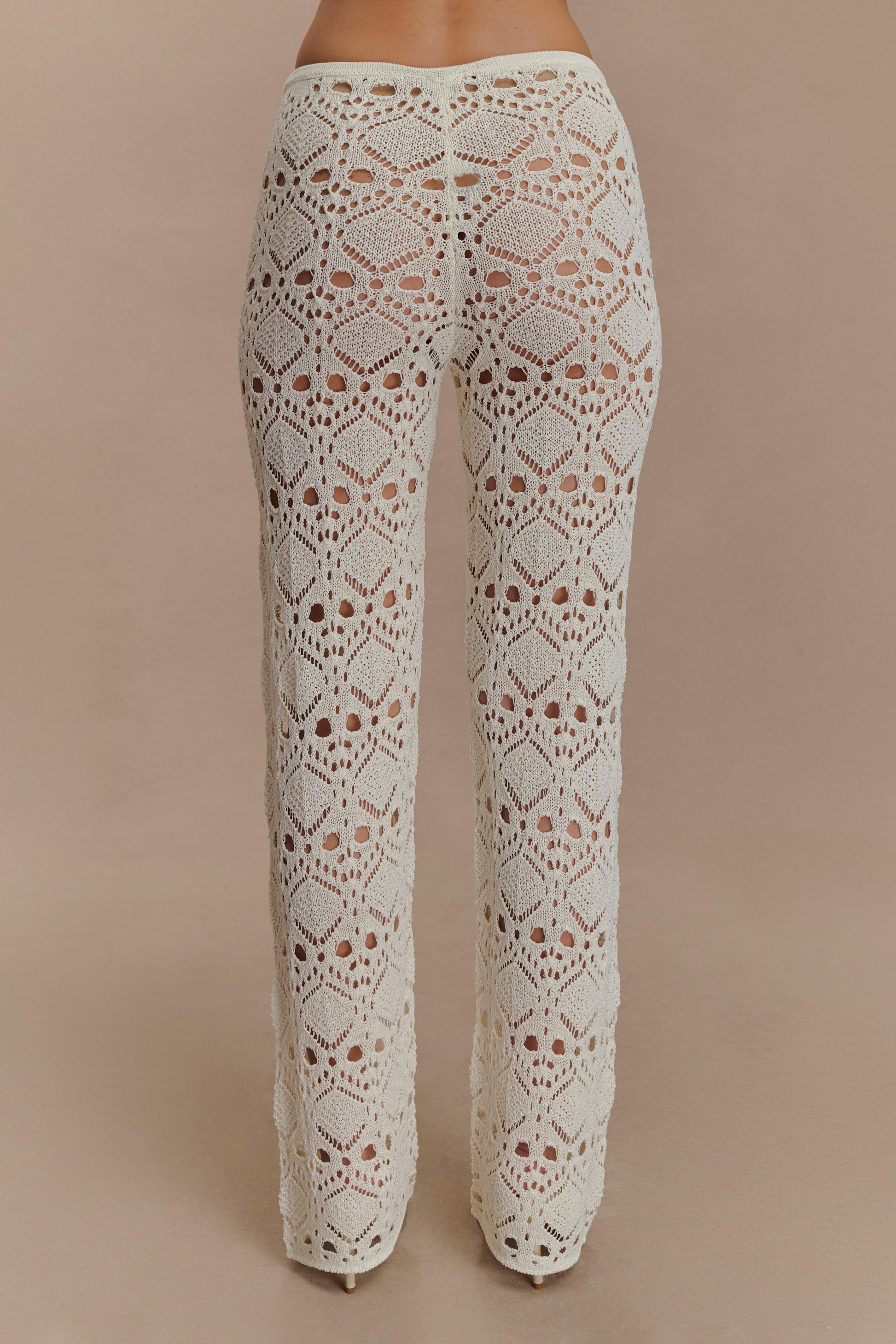 Trena Crochet Knit Pants - Ivory #4